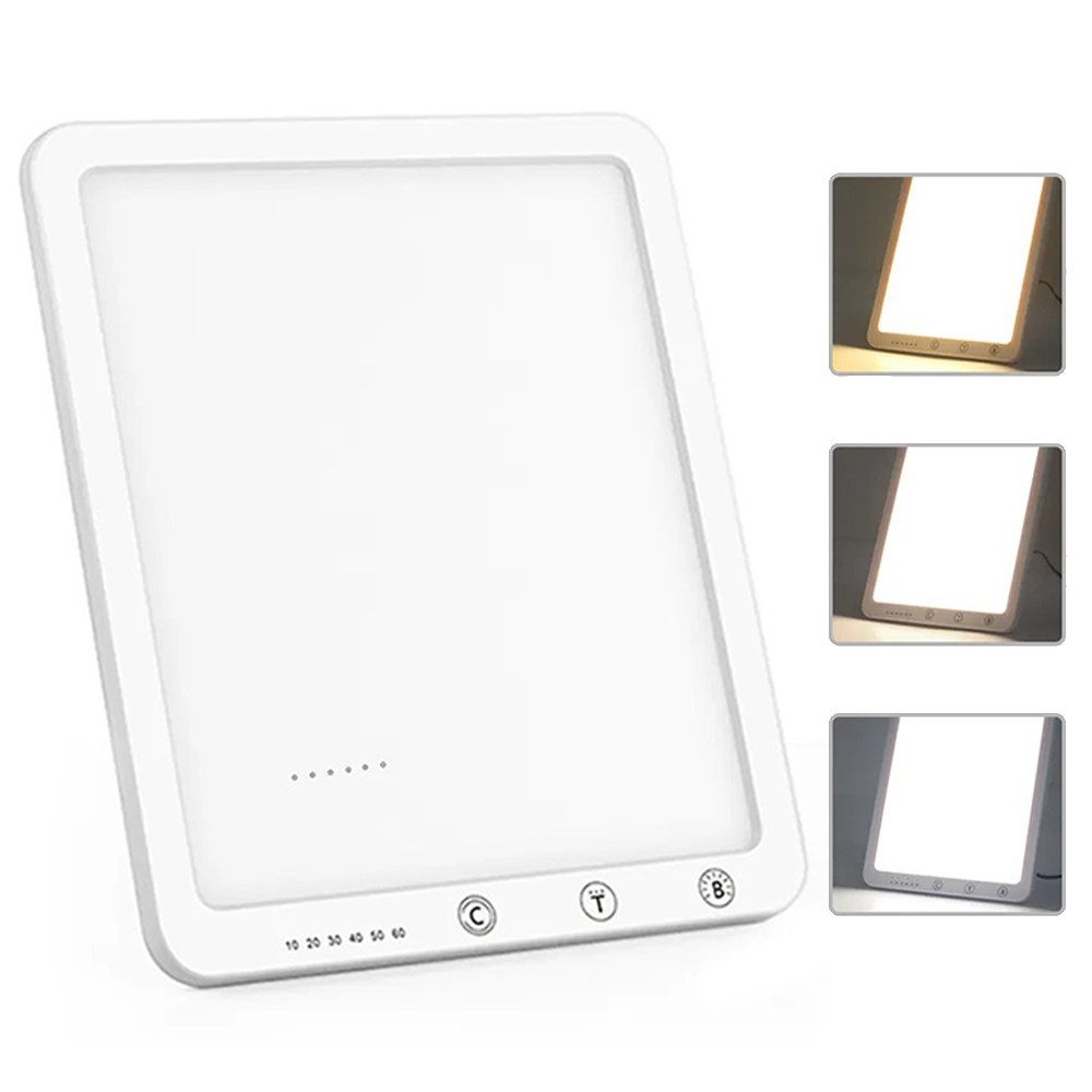 PRIISF Tageslichtlampe SAD 10000LUX LED Lampe Lichttherapie Dimmbar tageslicht Medizinprodukt, Timer, 3 Farbtemperaturen 3000K 4500K 6500K, 5 einstellbare Helligkeitsstufen 3000-10000 Lux, Vollspektrum UV-Frei, Dimmer Lichttherapie gegen Winterdepressionen, Tageslichtleuchte Lichttherapielampe mit Standfuß Lichtdusche