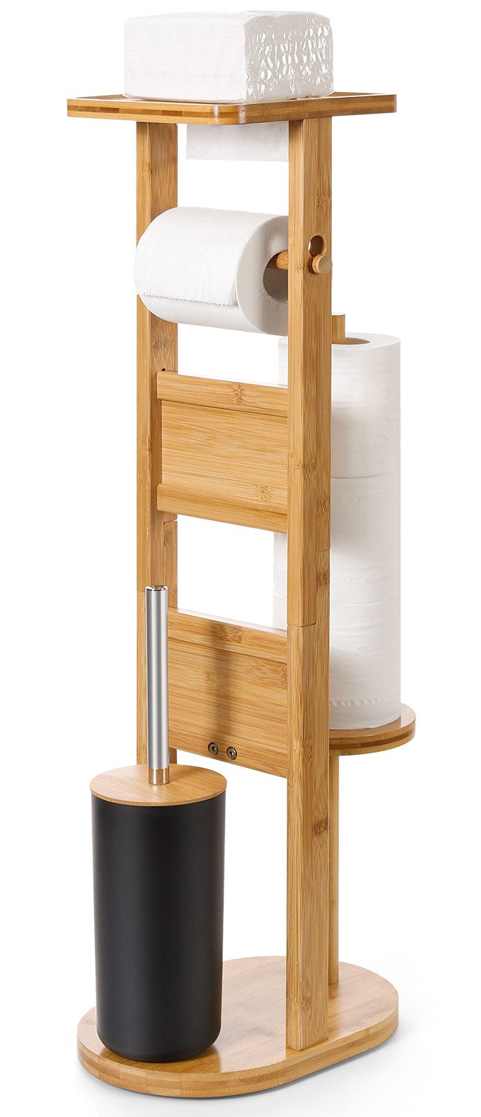 Yorbay WC-Garnitur Toilettenpapierhalter stehend aus Bambus, (WC-Bürstenhal günstig online kaufen