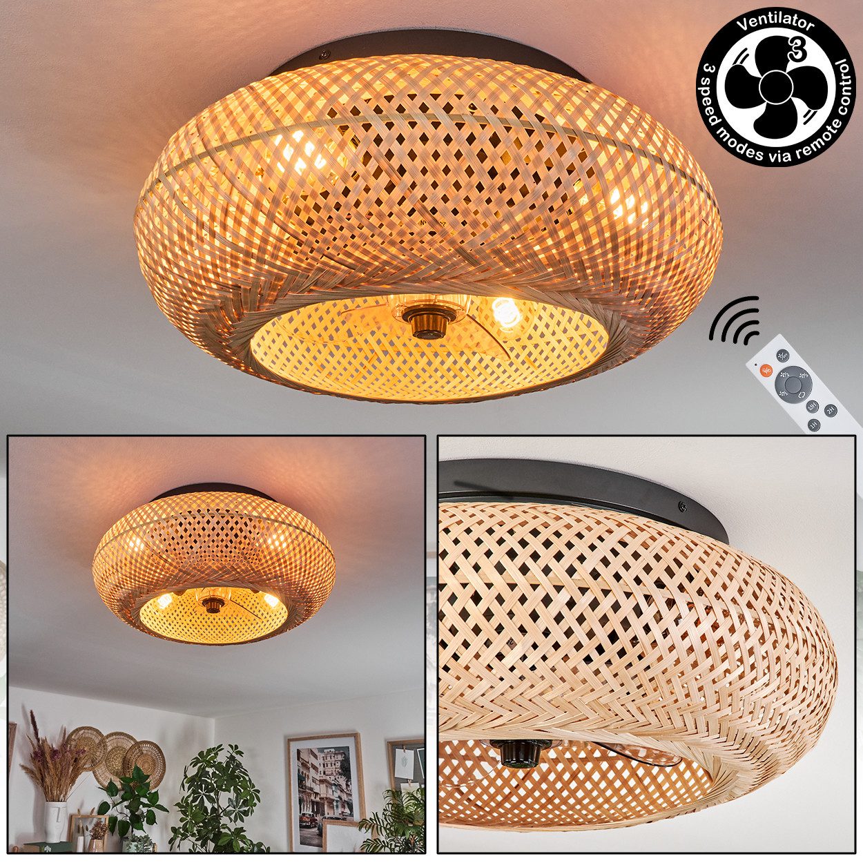 hofstein Deckenleuchte Deckenventilator mit Beleuchtung aus günstig online kaufen