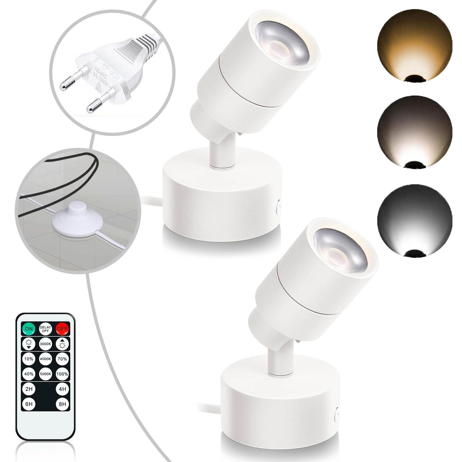 MUPOO LED Wandstrahler Dimmbar 5W LED-Strahler Innen mit Fernbedienung, Tim günstig online kaufen