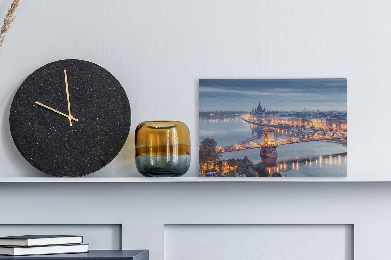 OneMillionCanvasses® Leinwandbild Budapest - Kettenbrücke - Skyline, Fotodr günstig online kaufen