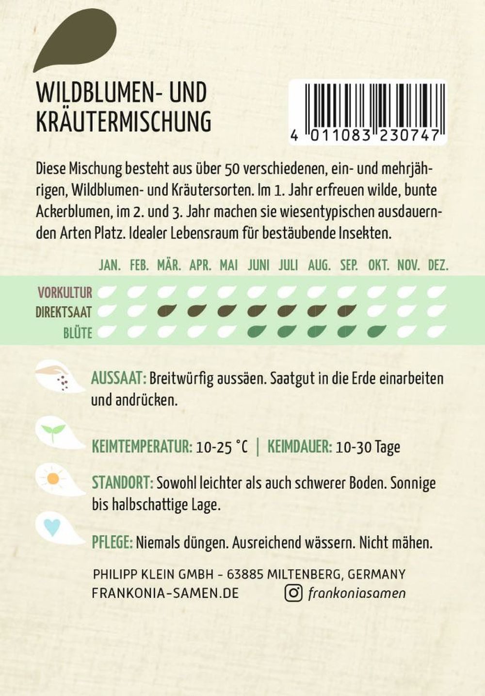 FRANKONIA Blumensamen Wildblumen- und Kräutermischung Blumenmischung Rasen Saatgut Samen – Bild 2 von 2