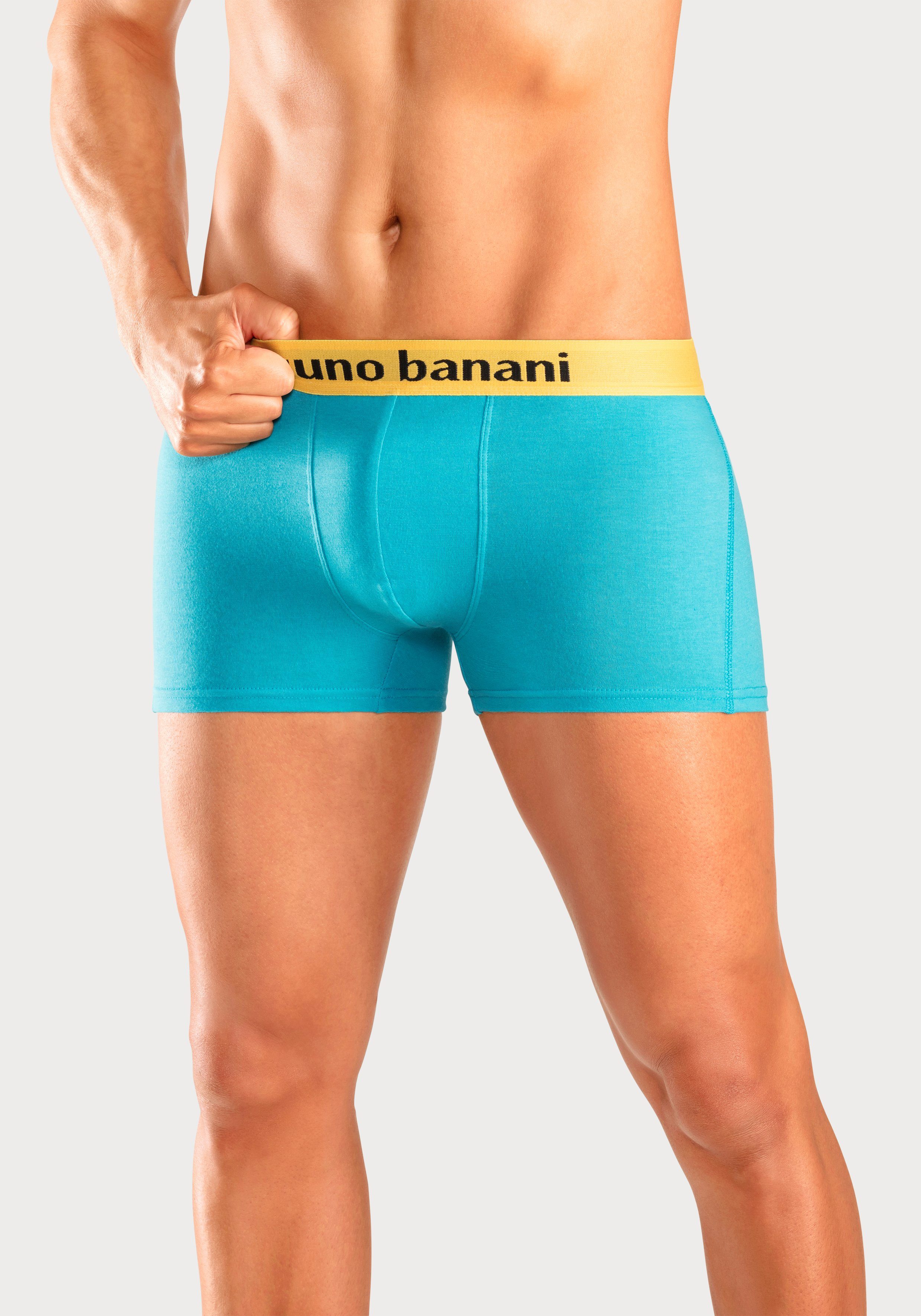 Bruno Banani Boxer Boxershorts für Herren (Packung, 4-St) mit farbigen Marken-Schriftzug am Bündchen