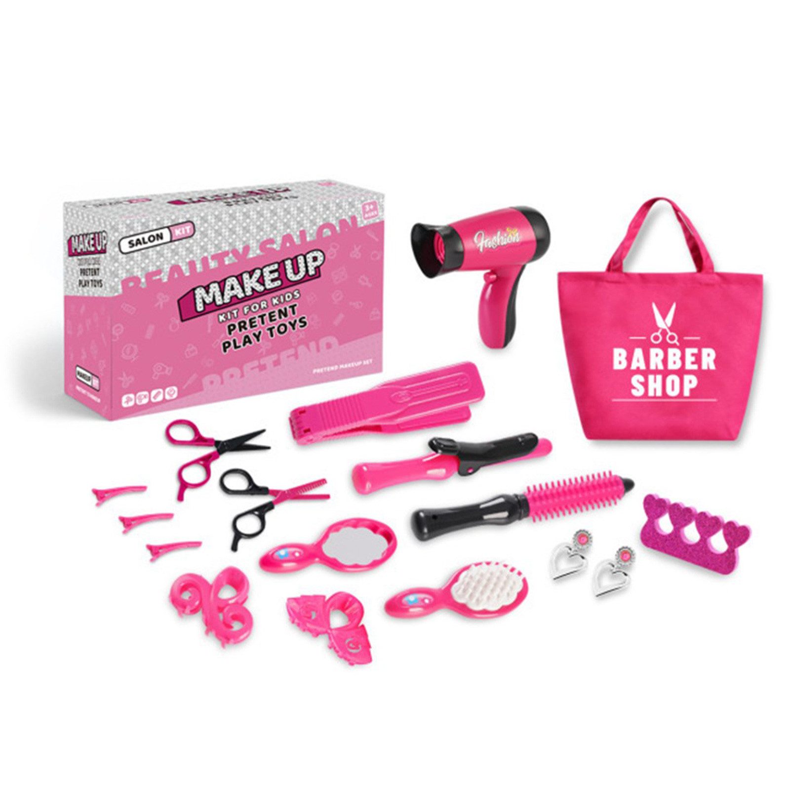 Spielzeug-Frisierkoffer Friseur Spielset für Kinder – Frisierkoffer mit Zubehör & Tasche