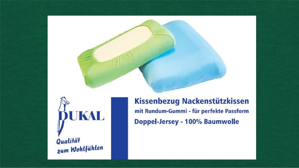 Kissenbezug Schlaraffia Support Geltex Nackenstützkissen, DUKAL (1 Stück), aus hochwertigem Doppel-Jersey, 100% Baumwolle, mit Spannumrandung, Made in Germany Smaragd
