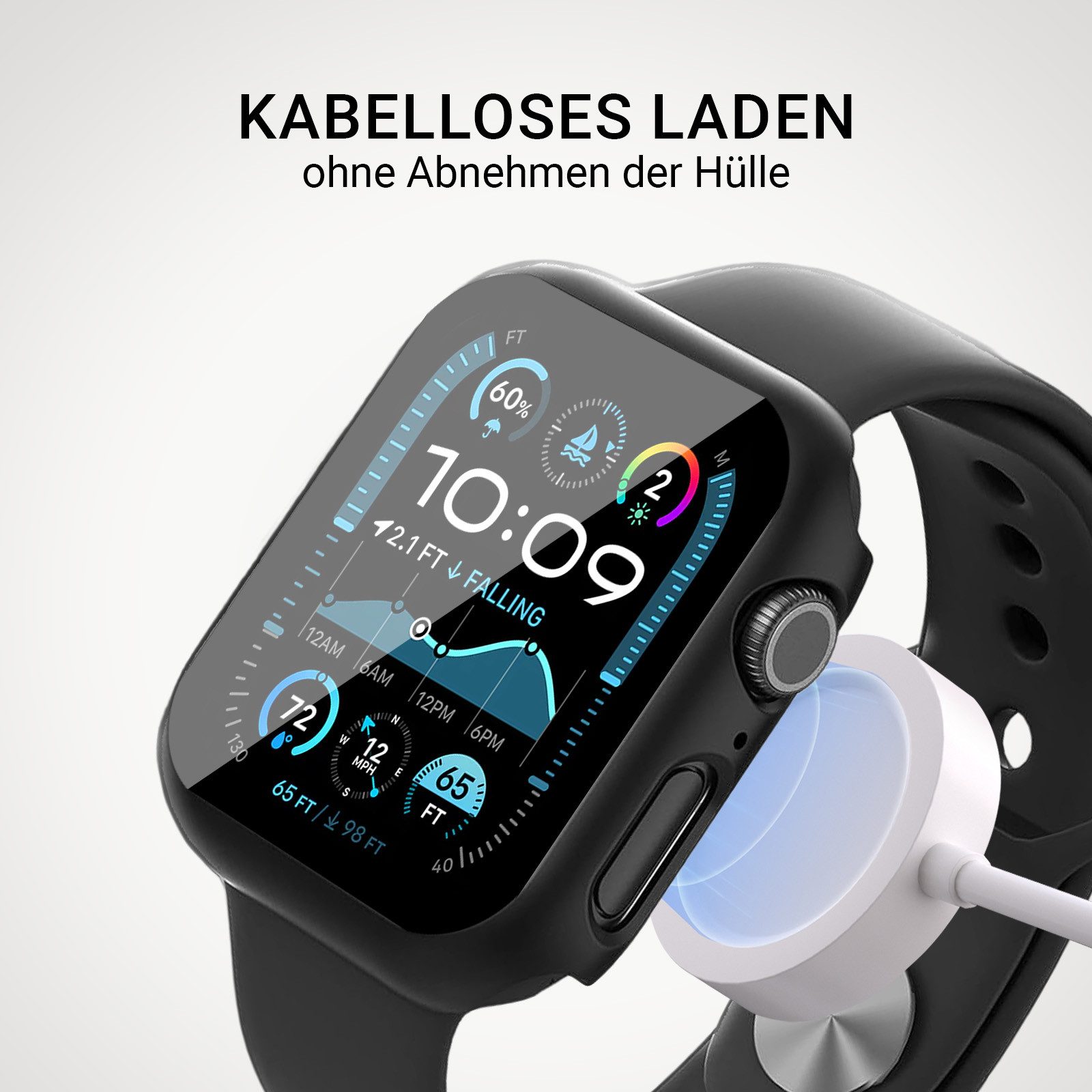 Tec-Expert Smartwatch-Hülle Hülle mit Displayschutz für Apple Watch 4 / 5 / 6 / SE 1-3 40 mm 44 mm, Rundum Schutz Cover Case Bumper stoß-und kratzfest robust – Bild 4 von 5