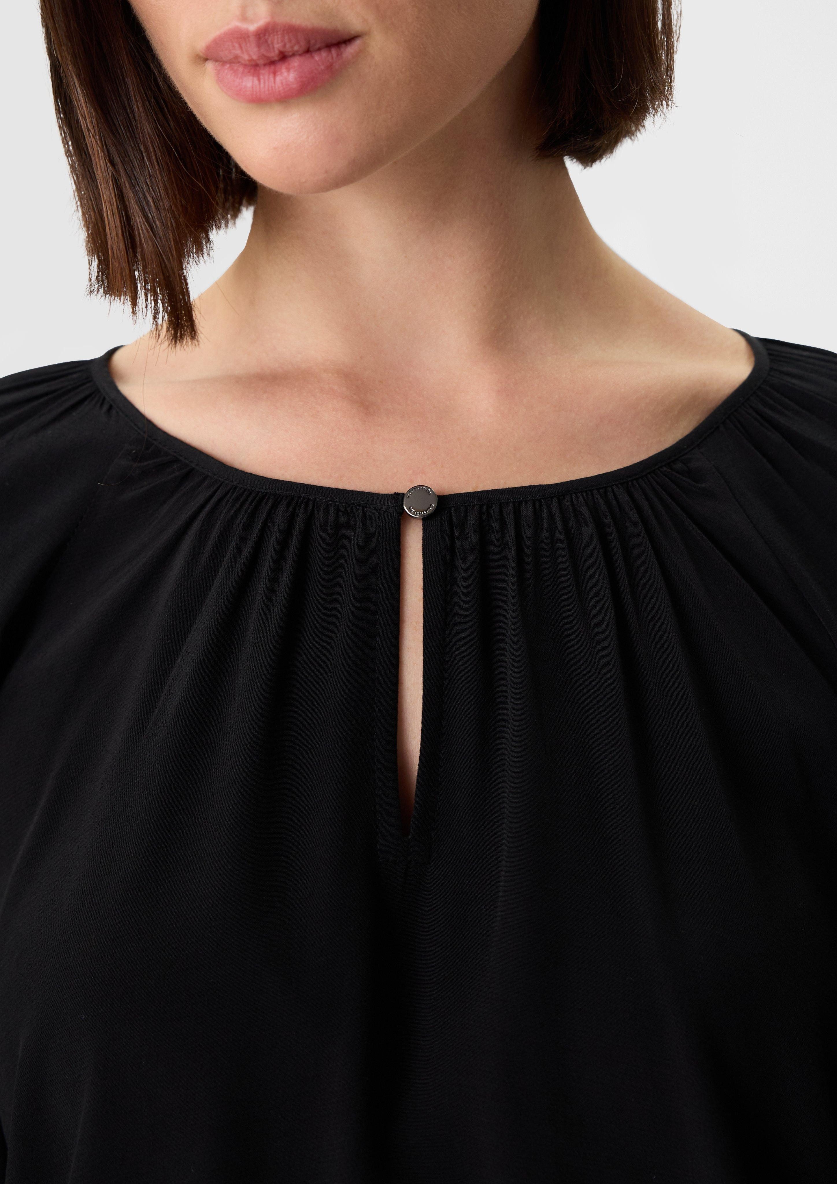 Comma Langarmbluse Bluse aus Crêpe-Chiffon mit günstig online kaufen