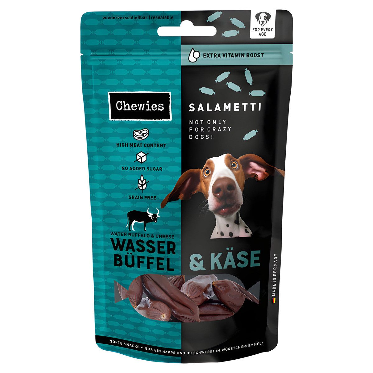 Chewies SALAMETTI Wasserbüffel & Käse 60 g, für: Hund
