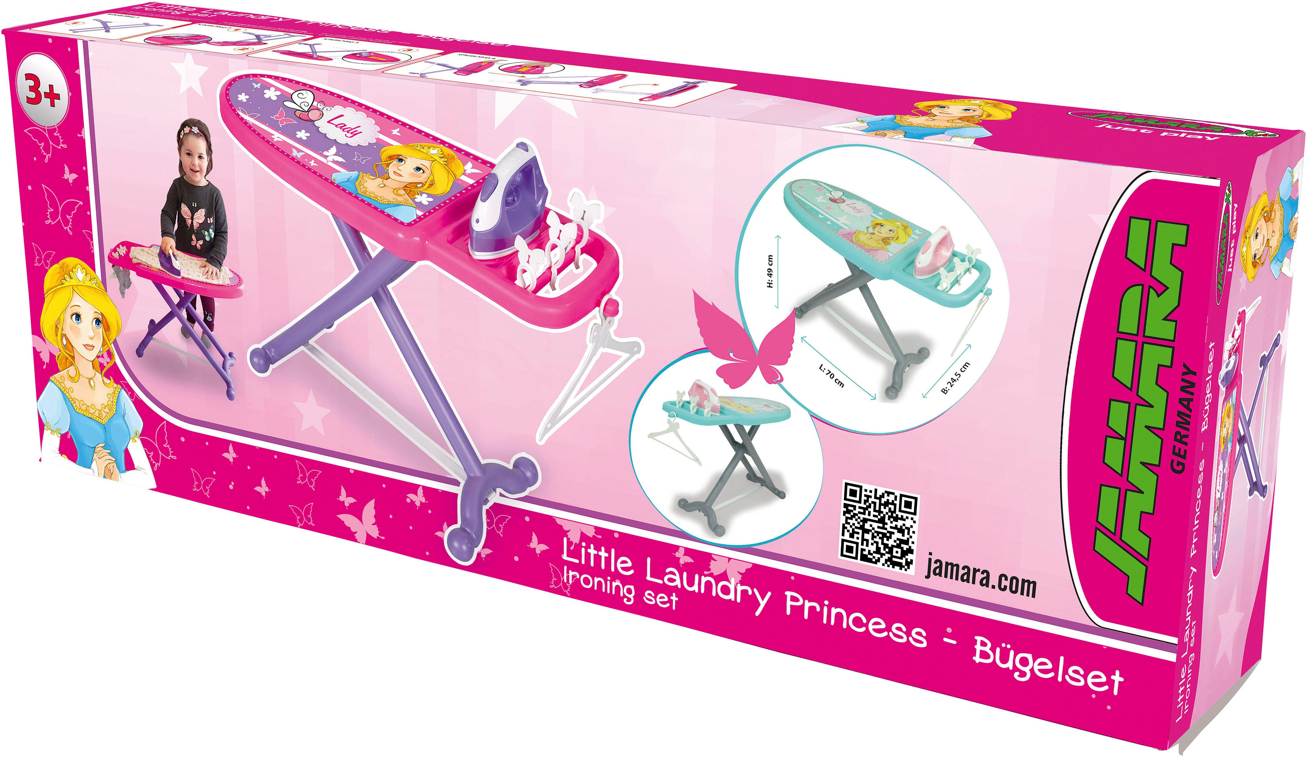 Jamara Kinder-Bügelbrett Bügelset Little Laundry Princess, pink, (6-tlg) günstig online kaufen