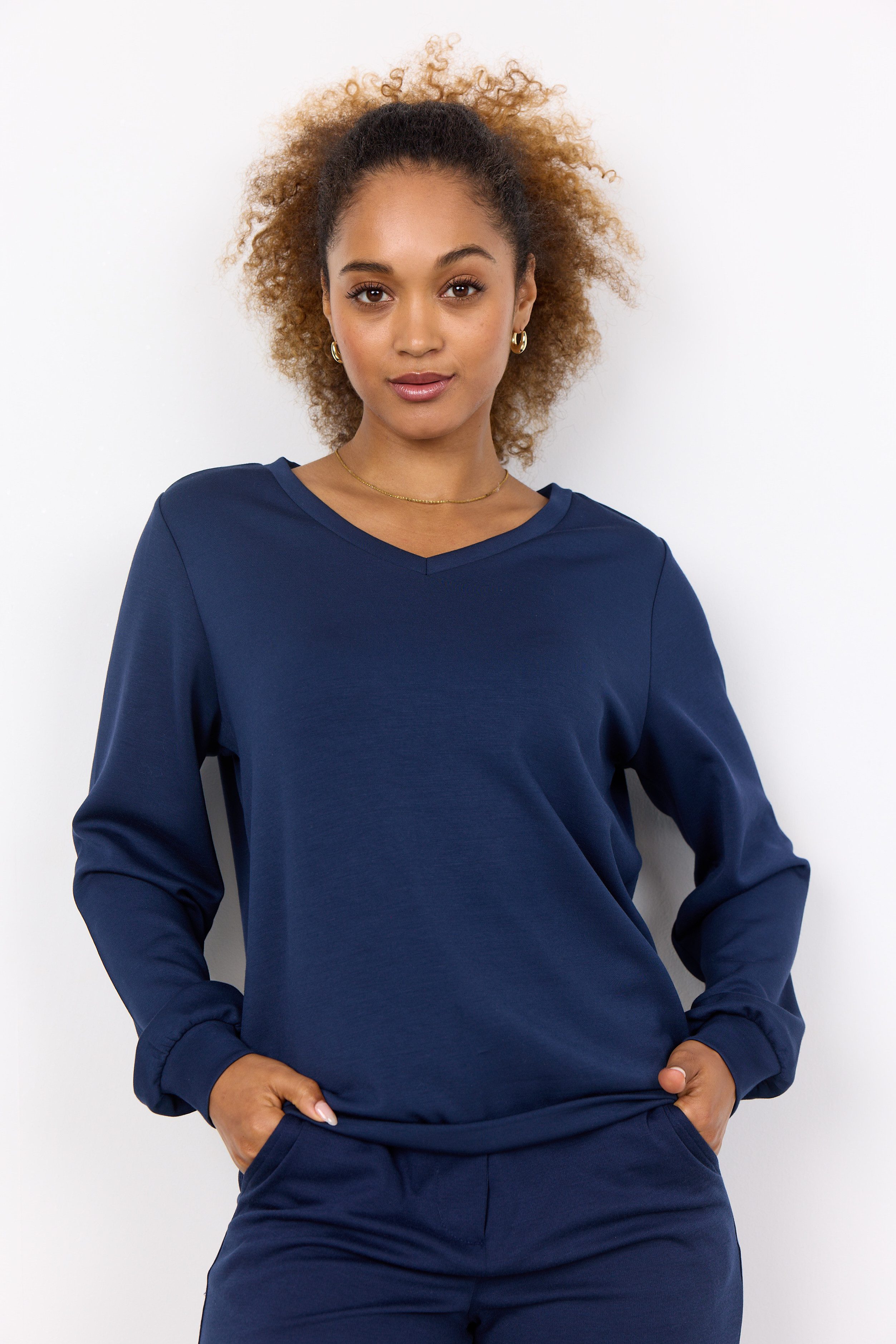 Langarmshirt Soyaconcept Sweatshirt SC-Banu in Dunkelblau