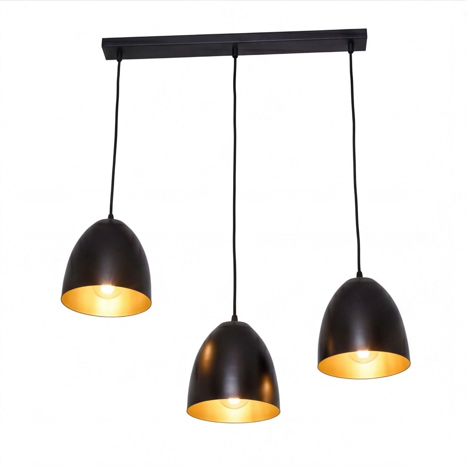 Licht-Erlebnisse Pendelleuchte LENOX, ohne Leuchtmittel, Hängeleuchte Schwarz Gold Retro verstellbare Pendel Küche Lampe. € 39,95