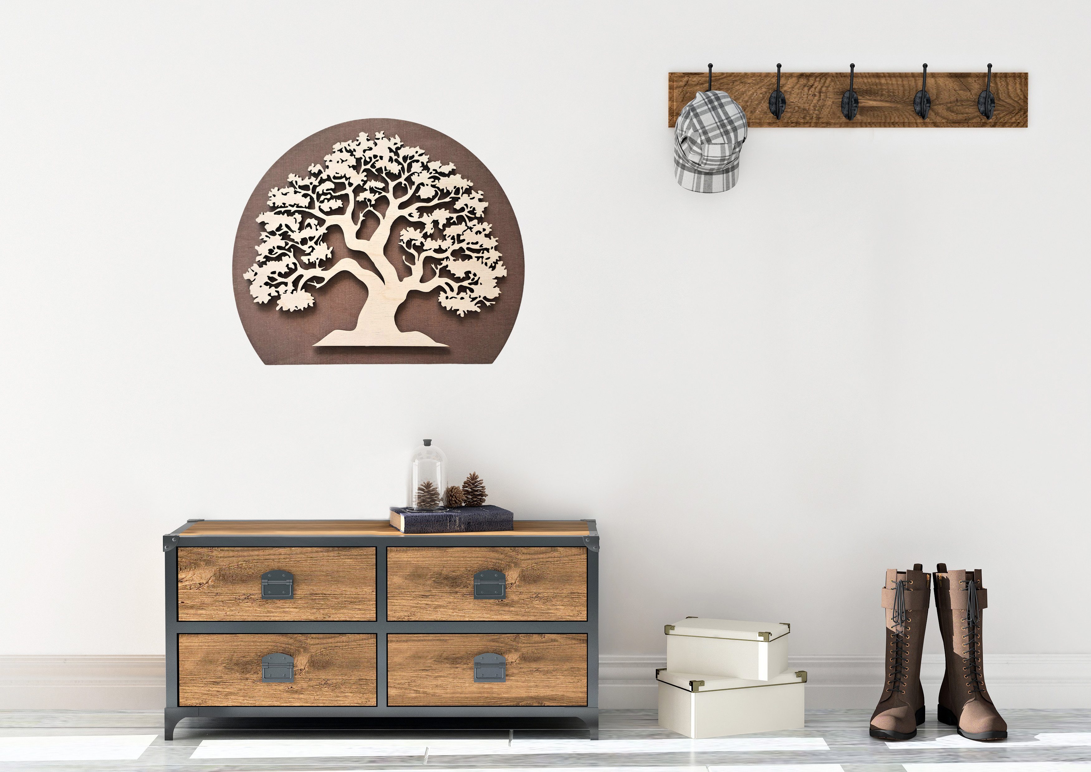 ORNAMENTI Wanddekoobjekt HANDMADE 3D WANDDEKO, Baum günstig online kaufen