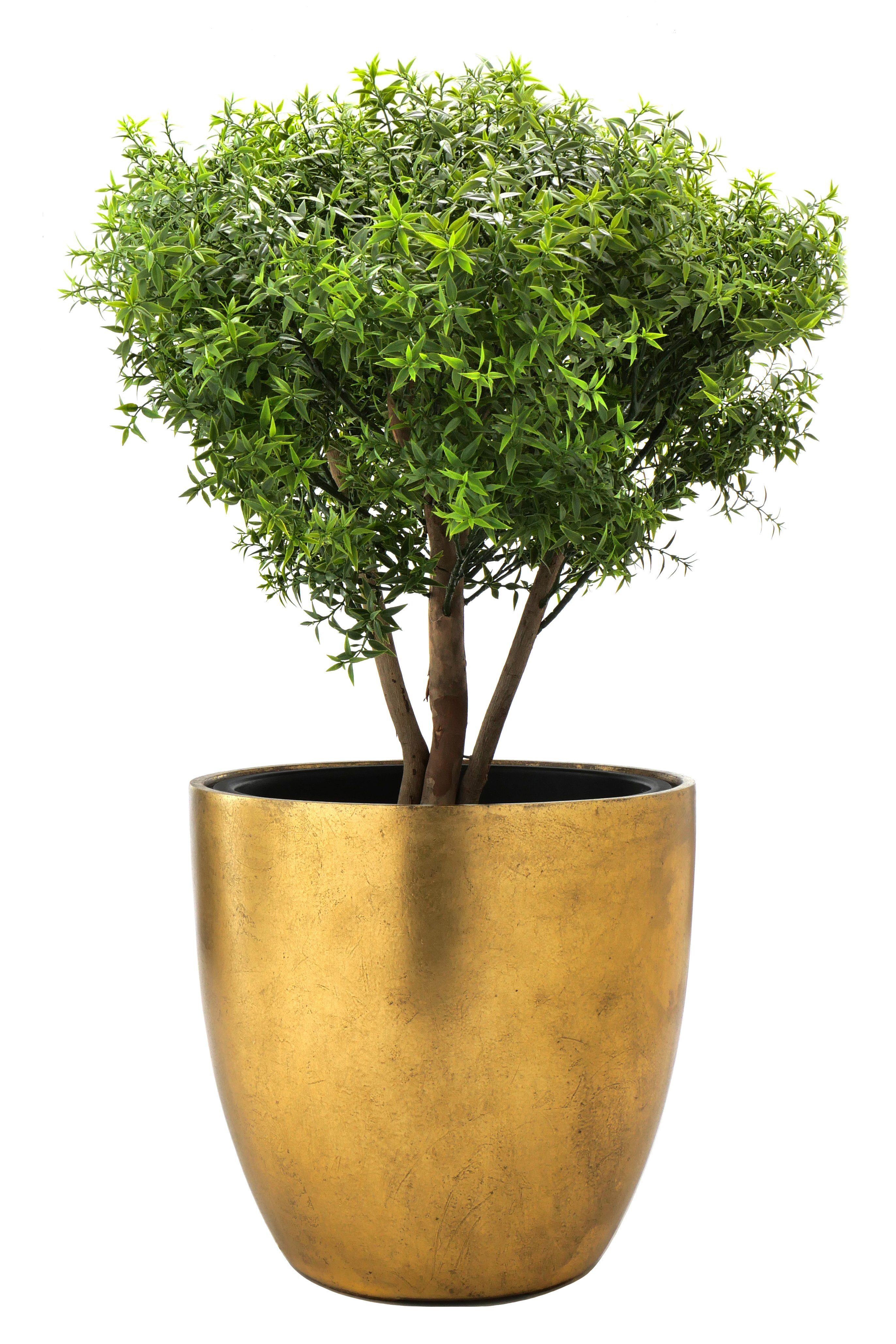 Flingora Pflanzkübel Faye, mit Einsatz - Fiberglas - Indoor - Gold - Ø 40 cm