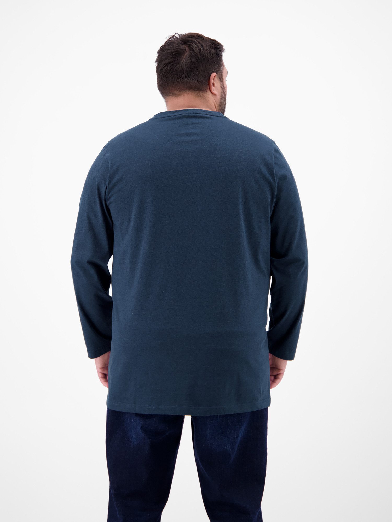 LERROS Sweatshirt Serafino-Langarmshirt für Herren