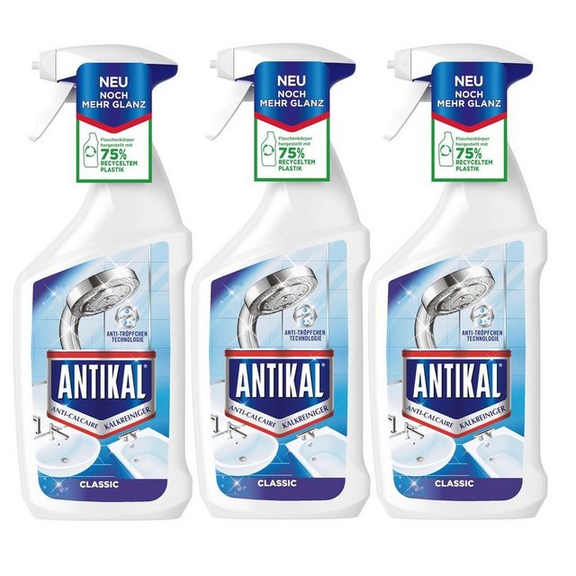 Antikal Antikal Kalkreiniger Spray 750ml – Entfernt hartnäckige Kalkbeläge (3e Badreiniger