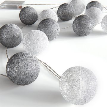Y&D Premium Line LED-Lichterkette Lichterkette Cotton Balls Girlande 310 cm Neutral