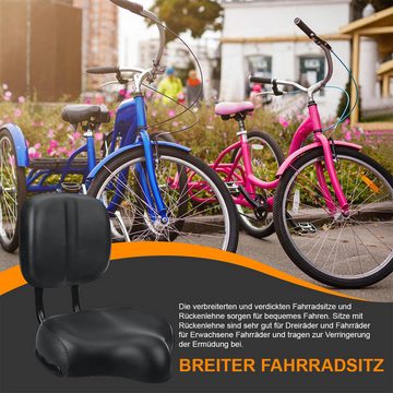Welikera Fahrradsattel, verstellbare Rückenlehne schwarz für Fahrräder Dreiräder