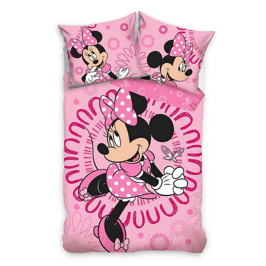 Carbotex Kinderbettwäsche Disney Minnie Mouse Bettwäsche Set 135 x 200 cm / Baumwolle / 2 teilig, 2 teilig, Langlebig