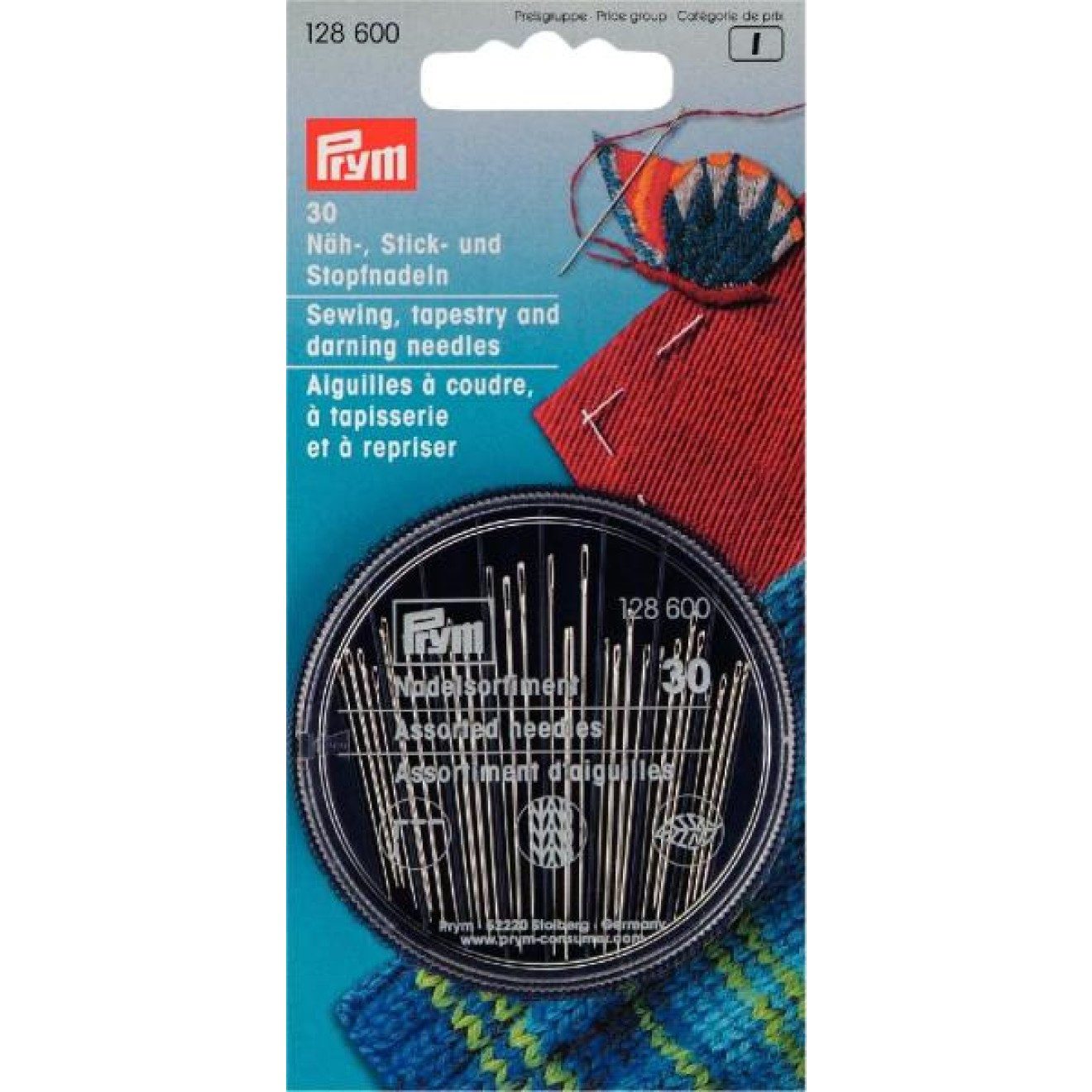 Prym Stricknadeln Sortiment Näh/Stick/Stopfnadel sortiert silberfarbig 30 St