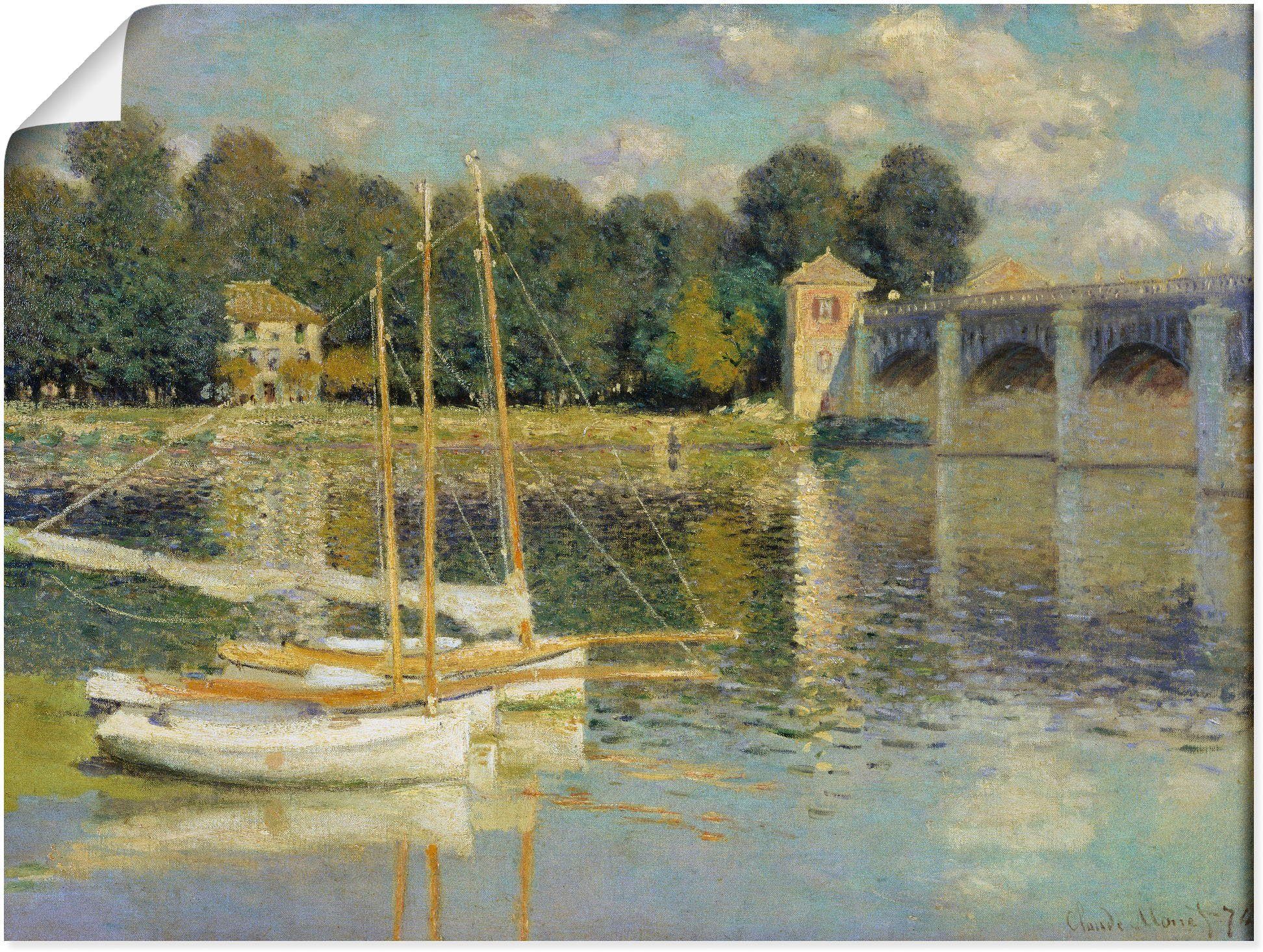 Die Brücke Alubild, als von Leinwandbild, oder Wandbild Poster Boote (1 versch. in Schiffe Artland Größen Argenteuil. 1874, & Wandaufkleber St),
