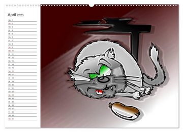 CALVENDO Wandkalender Alles für die Katz! Lustiger Katzen-Planer (Premium, hochwertiger DIN A2 Wandkalender 2023, Kunstdruck in Hochglanz)