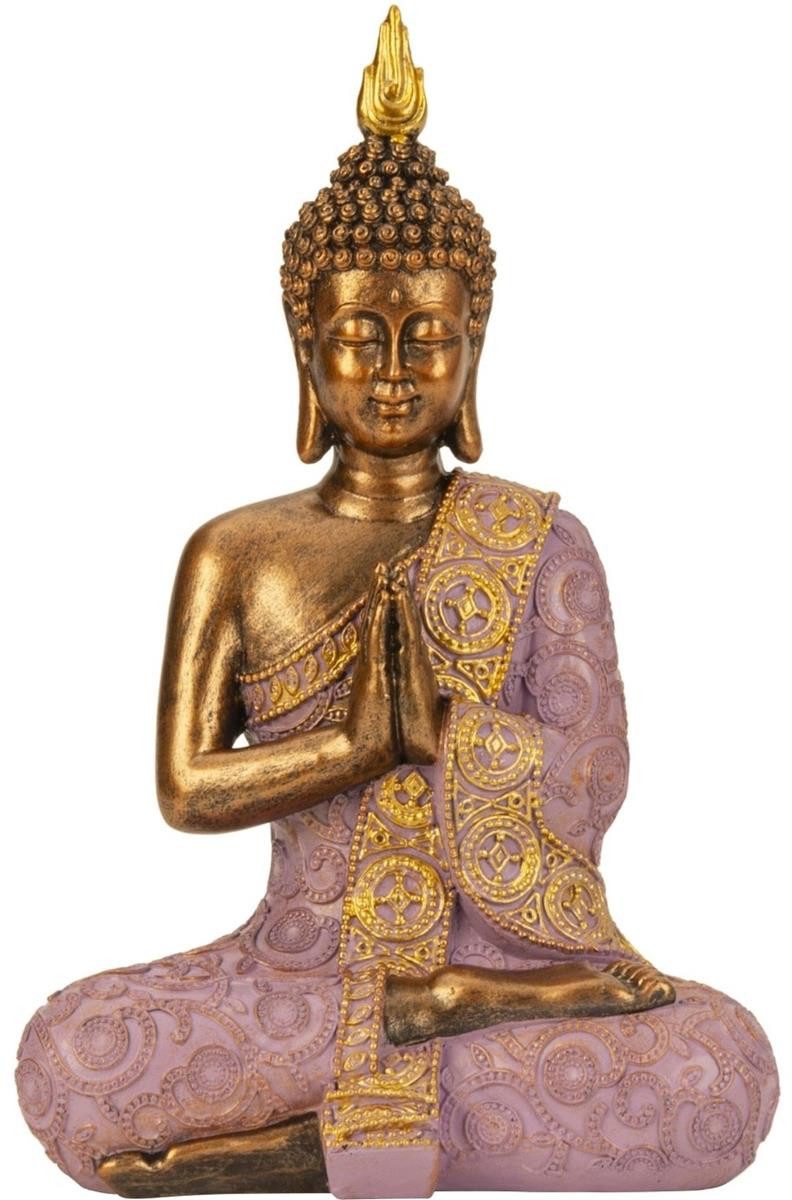 Geschenkestadl Buddhafigur Buddha Figur 29cm lila gold meditierend Dekorati günstig online kaufen