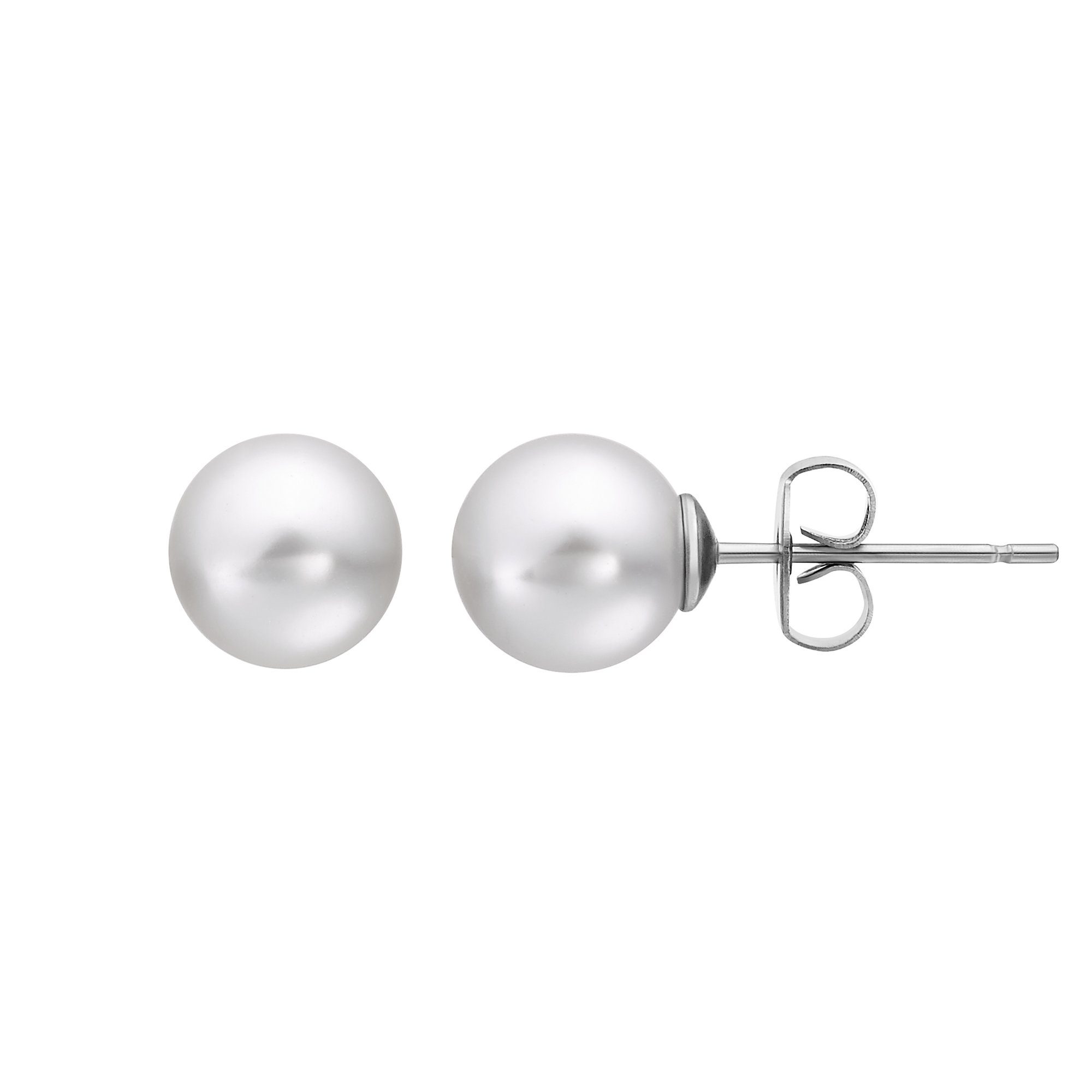 Paar Geschenkverpackung), Perle inkl. Ohrringe (Ohrringe, farben Damen Ohrstecker mit Heideman Silber Weiß
