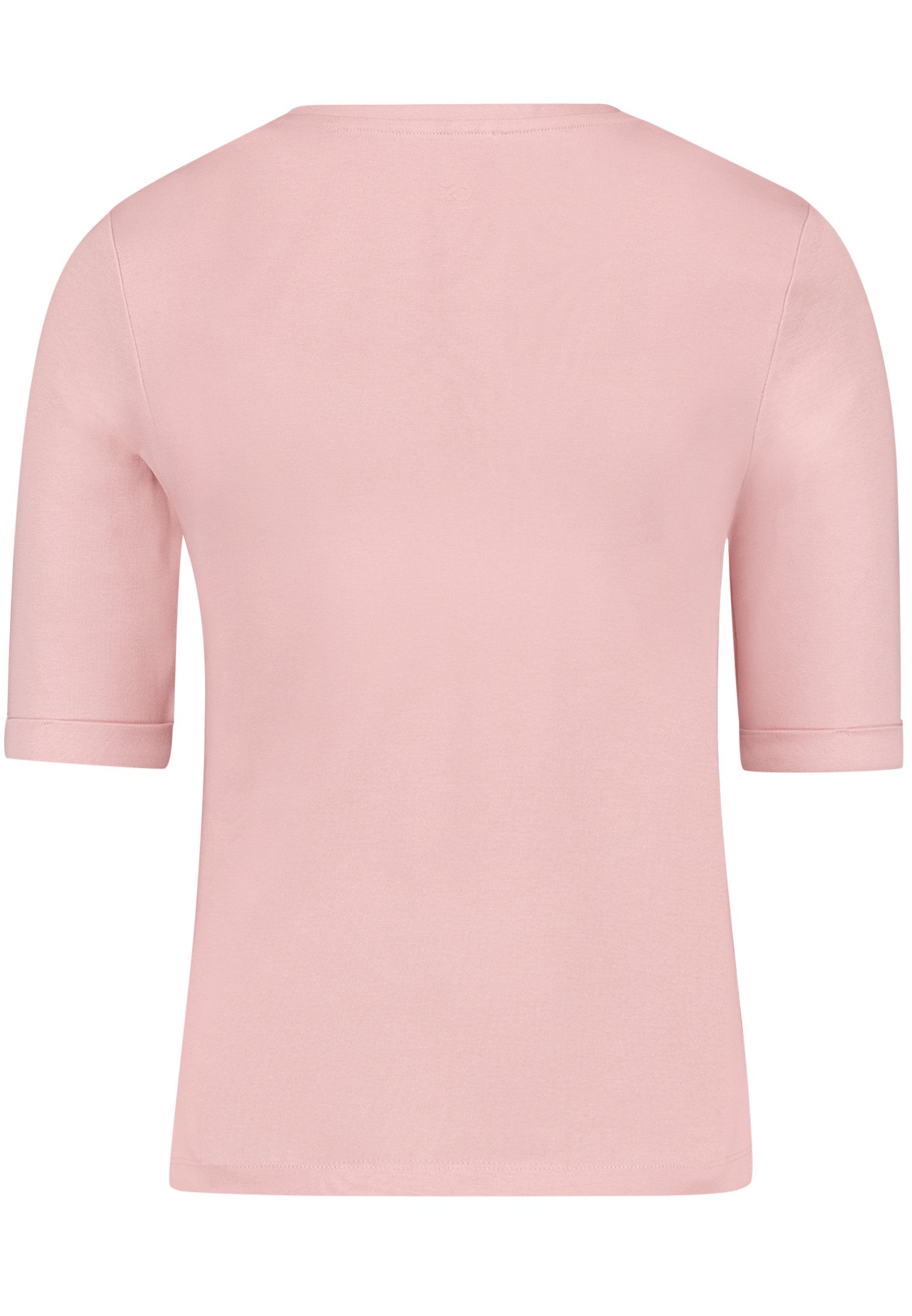 Zero Kurzarmshirt Damen Shirt mit V-Ausschnitt (1-tlg) Aufschlag / Krempel