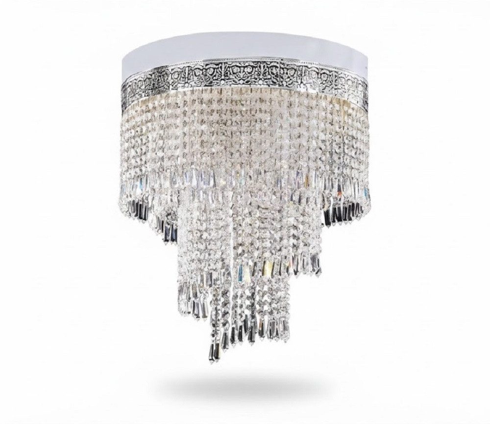 JVmoebel Kronleuchter Lüster Deckenleuchter Silber Kronleuchter Deckenlampe Kristall Sofort