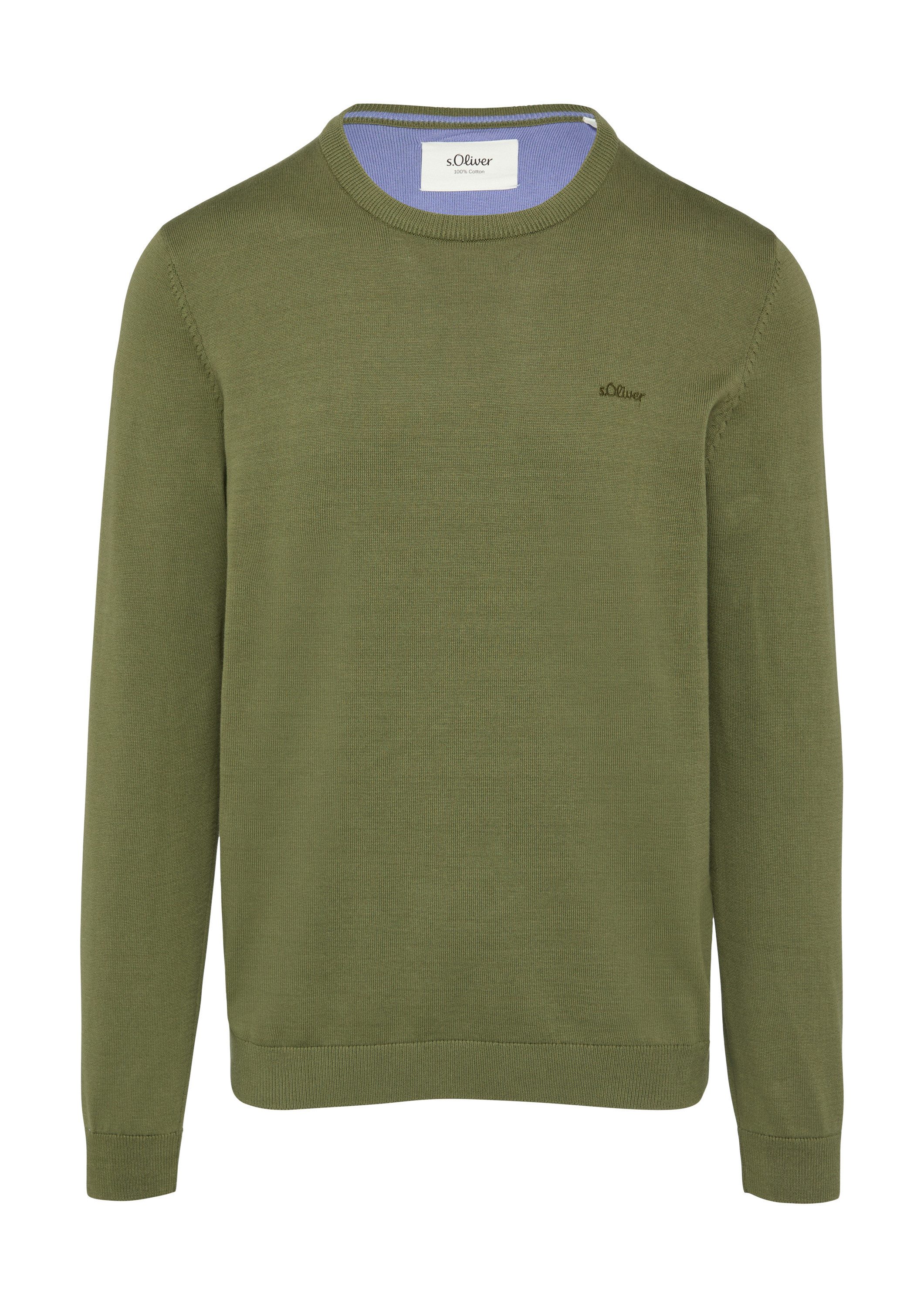 s.Oliver Longpullover Strickpullover Strickpullover mit Logo-Stickerei günstig online kaufen
