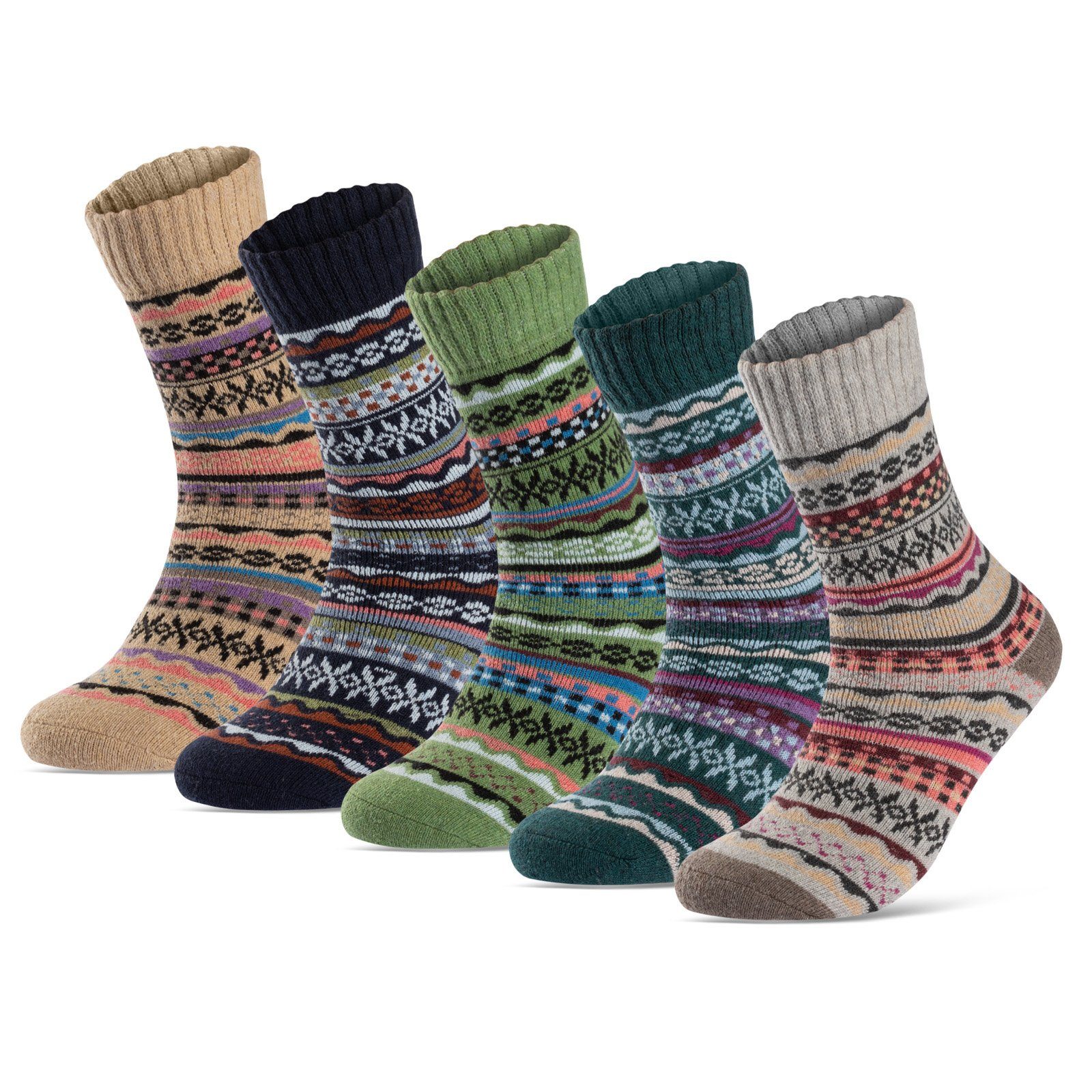 sockenkauf24 Thermosocken 5 Paar Damen & Herren dicke warme Wollsocken Innenfrottee Wintersocken WP