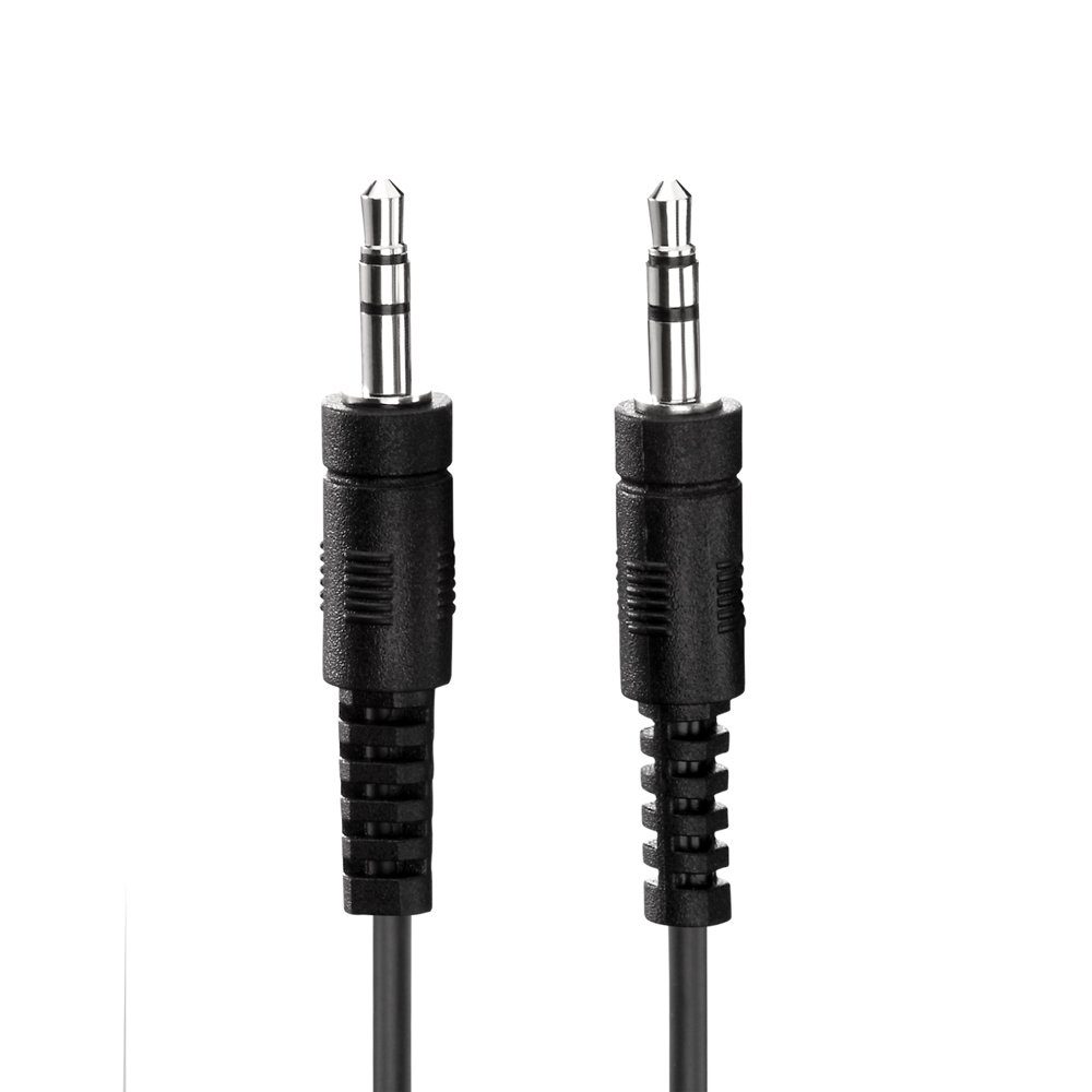 System-S AUX Kabel 3,5 Mm Klinke Auf 3,5 Mm Klinke – 100 Cm, Stereo, Vergoldete Stecker, Schwarz