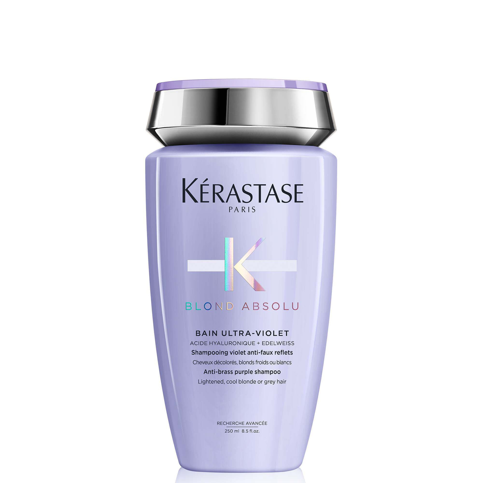 Kérastase Haarshampoo Kérastase Blond Absolu Bain Ultra Violet Shampoo 250 ml – Anti-Gelbsti, 1-tlg., Reduziert Haarbruch sichtbar bereits nach wenigen Anwendungen