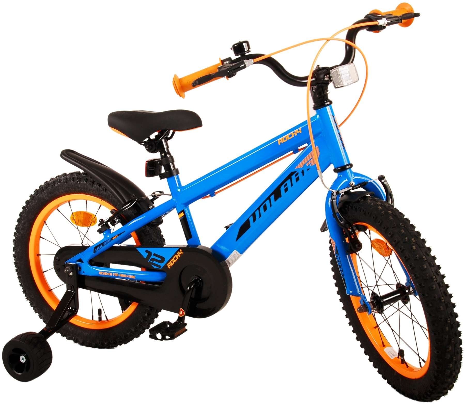 TPFSports Kinderfahrrad Volare Rocky 16 - 2x mit Fahrrad Jungsfahrrad Rutschfeste - Blau Kinderrad Zoll Kinder 1 Handbremse, 16 Sicherheitsgriffe), - Modern (Kinder Gang, Fahrrad Zoll Jugend 