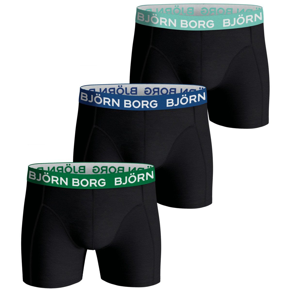 Björn Borg Boxershorts Cotton Stretch Boxer 3er Pack Herren (3-St) schwarz