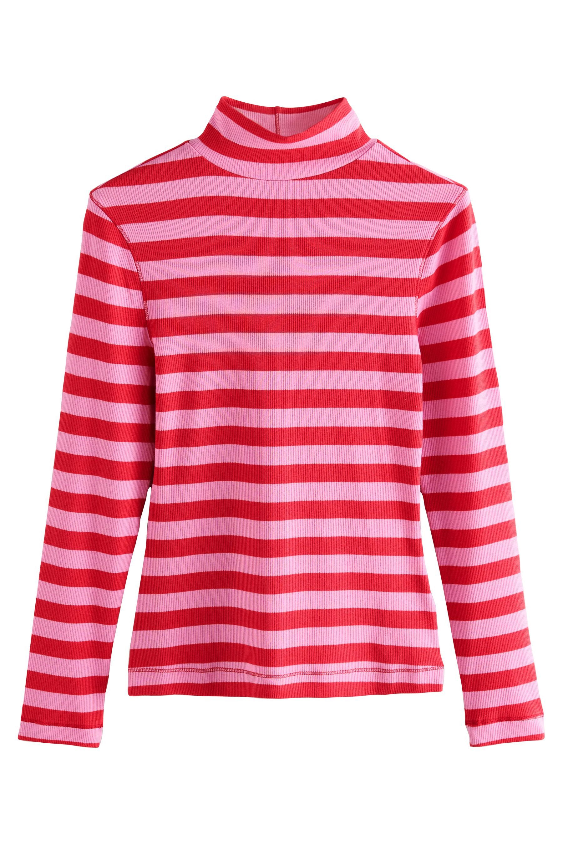 Next Rollkragenshirt Geripptes Langarmshirt mit Rollkragen (1-tlg) günstig online kaufen