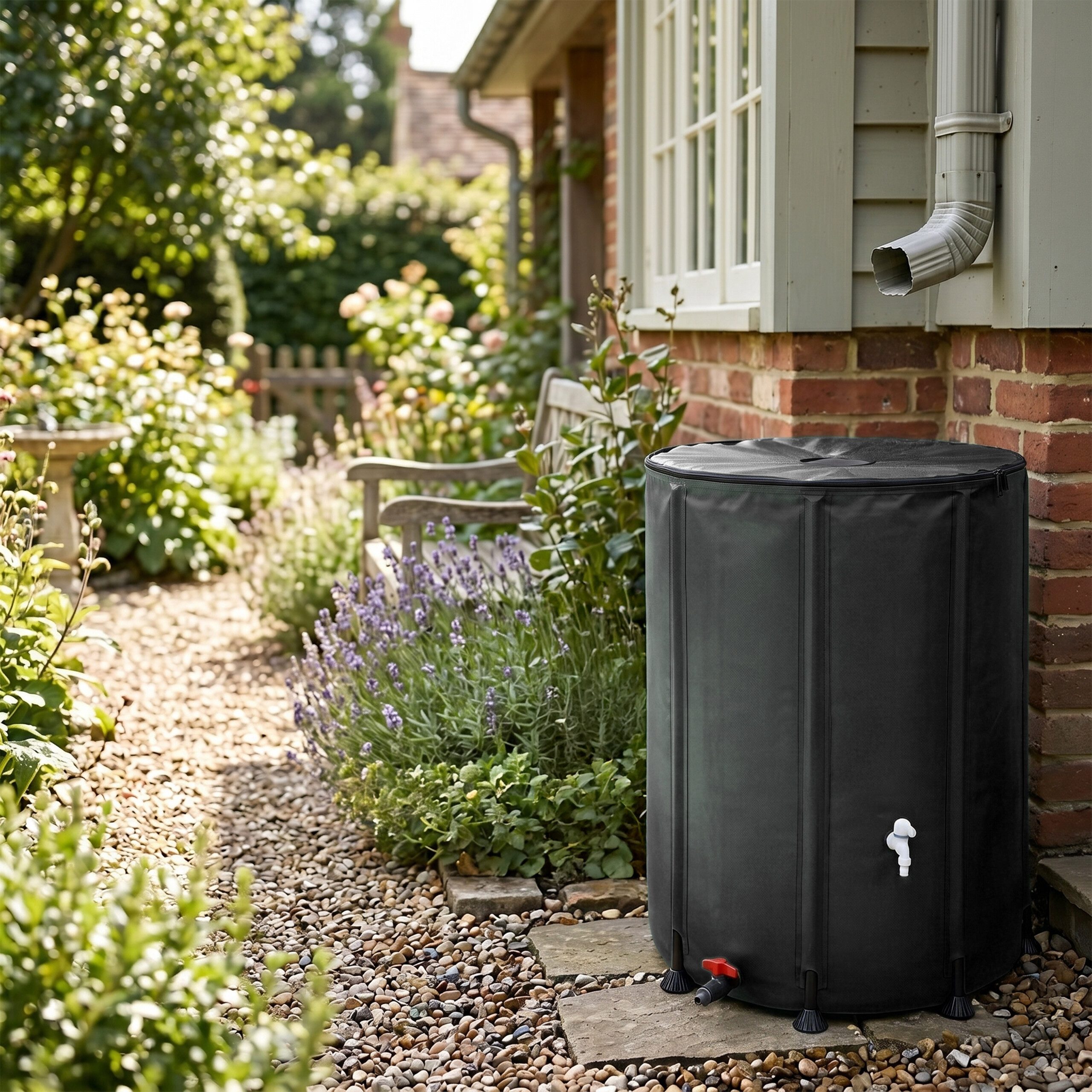 relaxdays Regentonne Faltbare Regentonne 250l, schwarz, 250 Liter