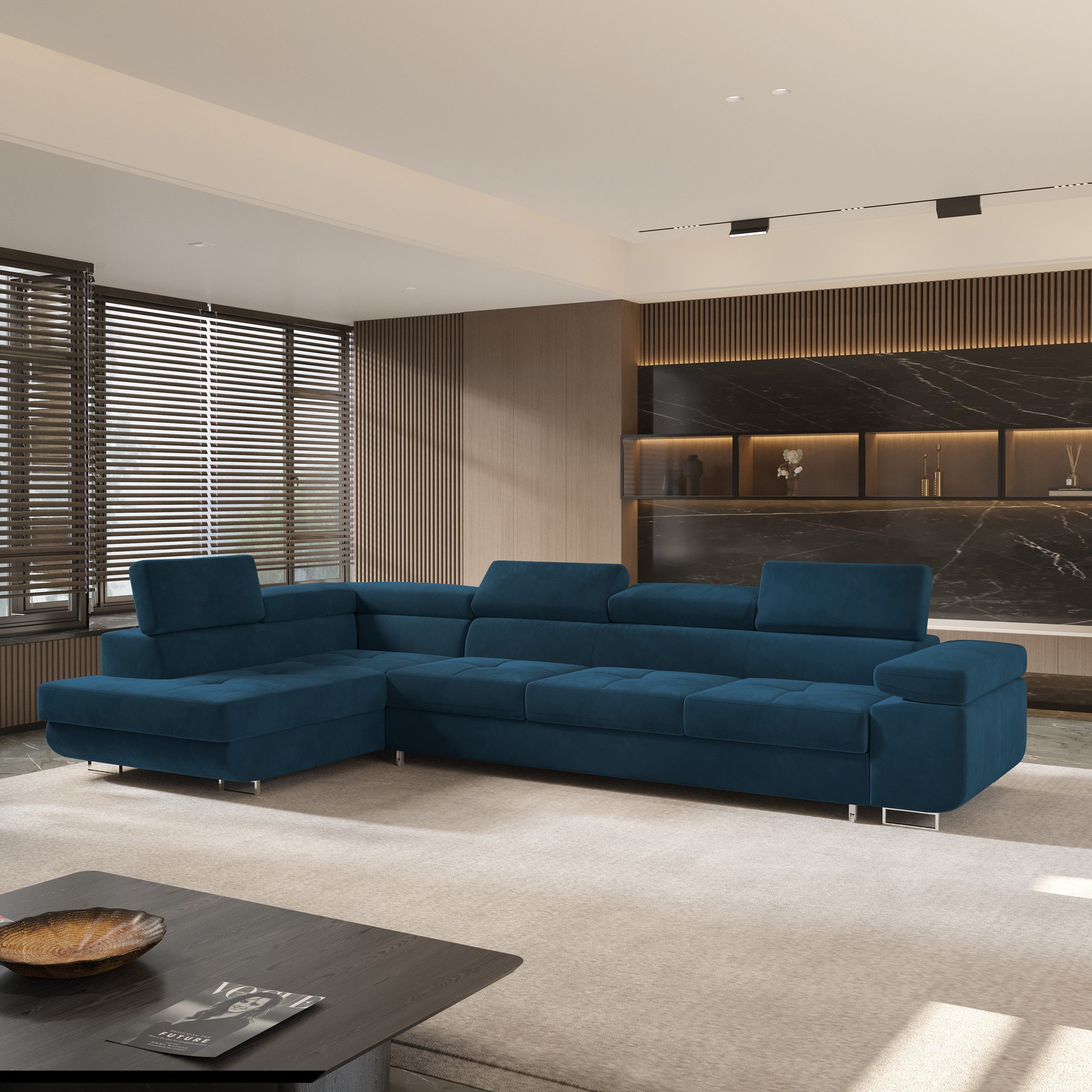 Masseno Ecksofa VICENTE mit Schlaffunktion L-Form, Sofa mit Bettkasten günstig online kaufen