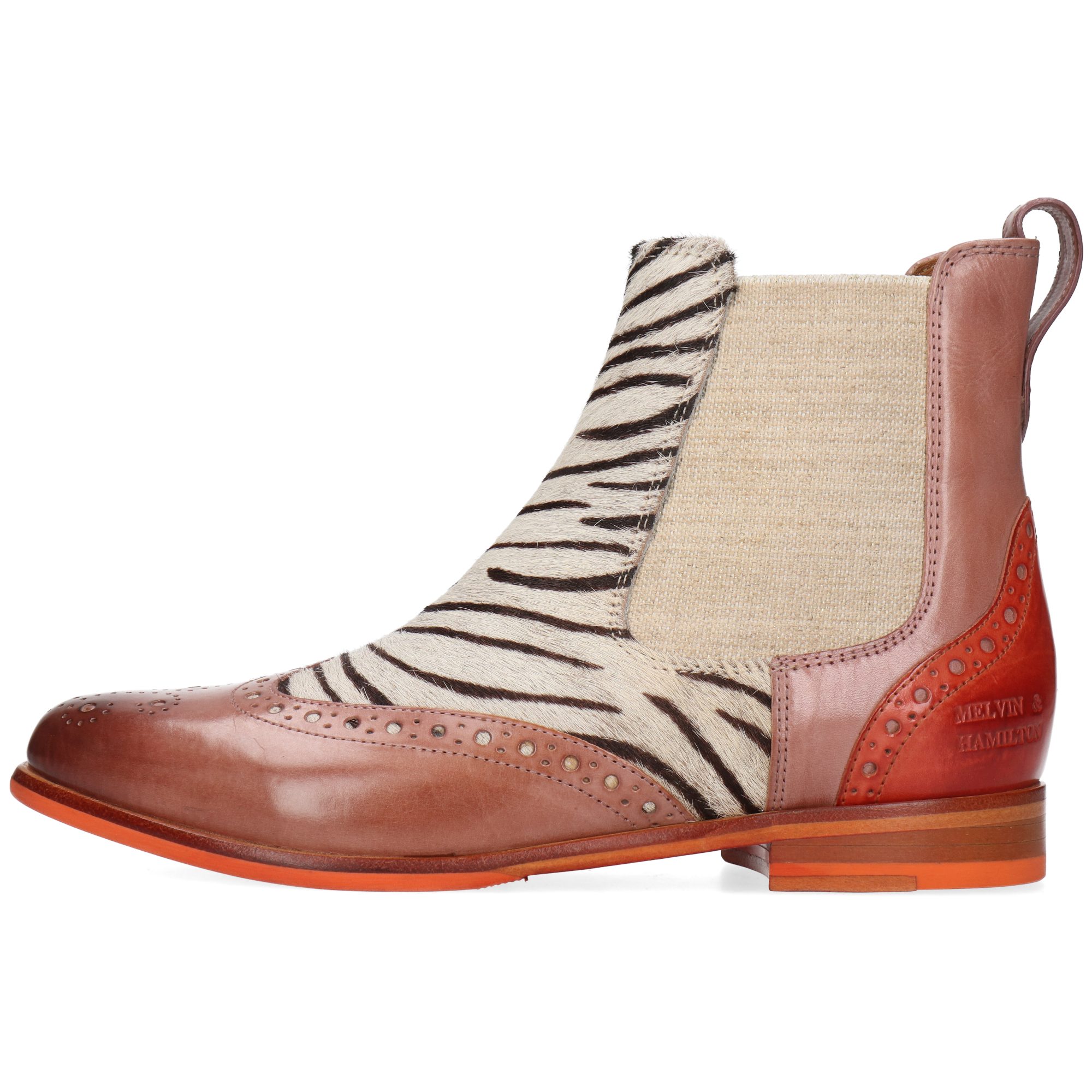 Melvin & Hamilton Selina 29 Leder-Chelsea Boots für Damen Stiefelette Flache Absätze, Echtes Leder, Vegetabile Gerbung