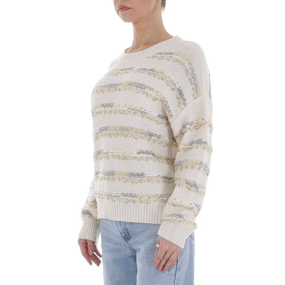 Ital-Design Strickpullover Damen Freizeit Glitzer Gestreift günstig online kaufen