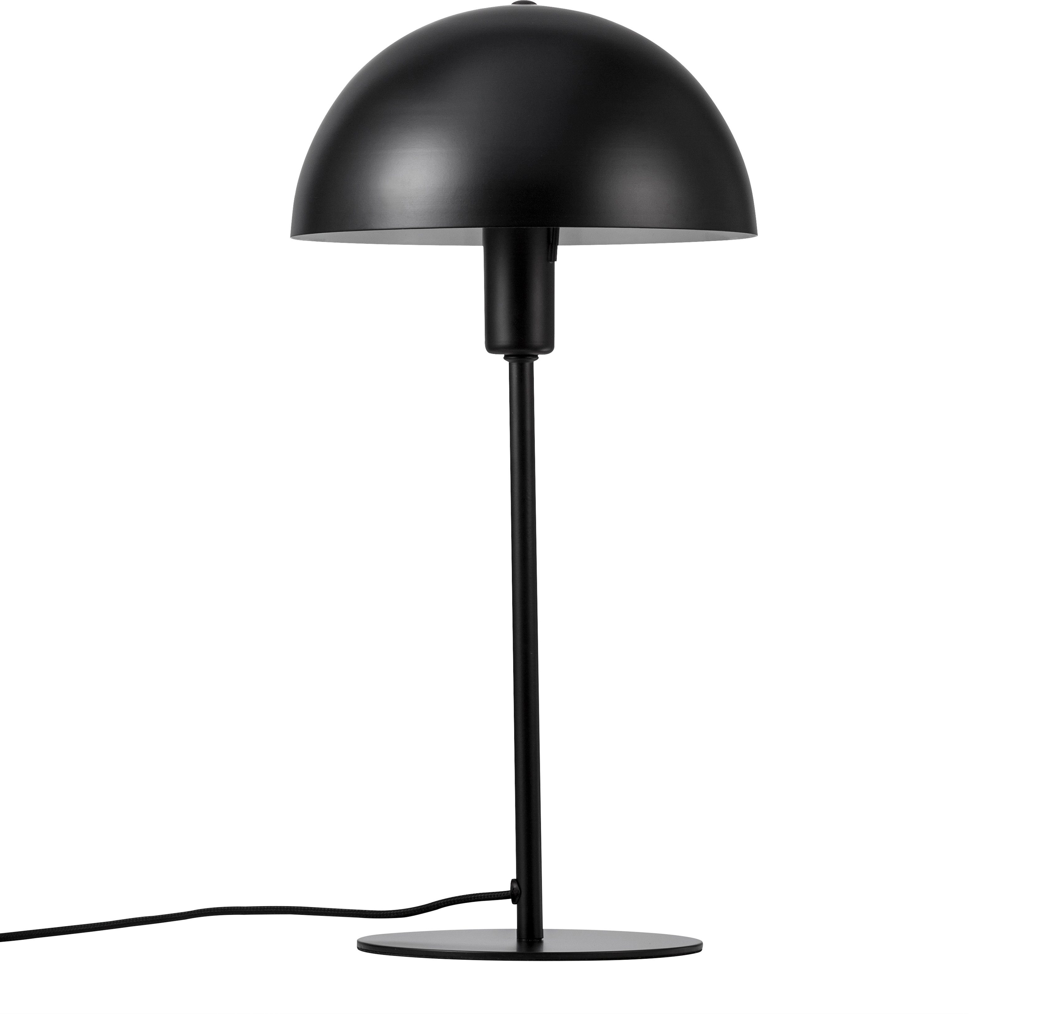 Nordlux Tischleuchte Ellen, ohne Leuchtmittel, skandinavischem Metallgehäuse Design,kuppelförmig,Schwarz im