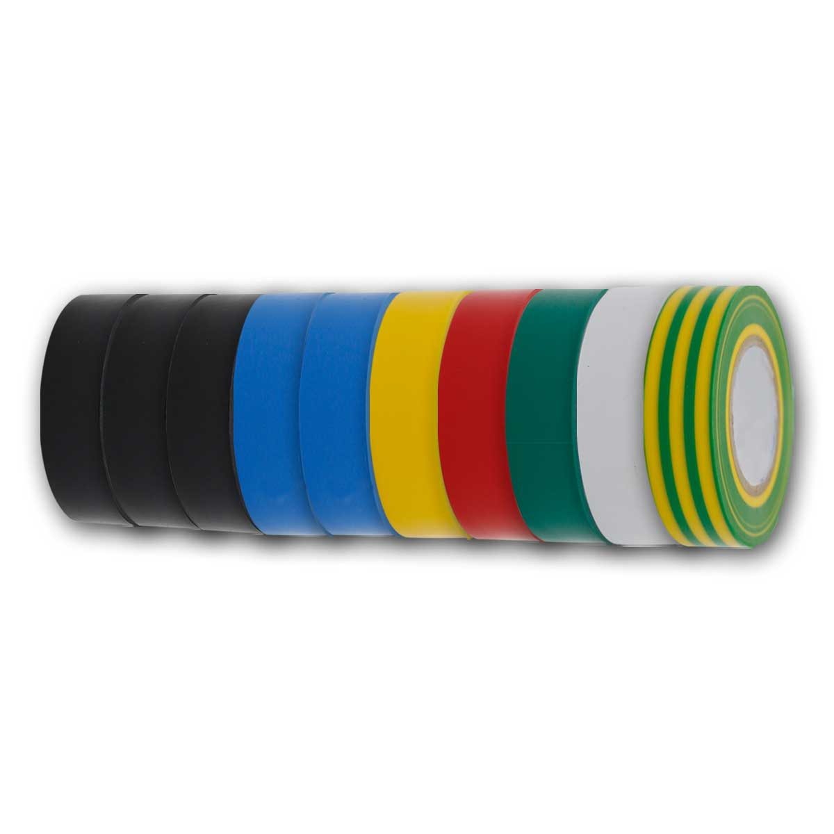 world-trading-net Isolierband Isolierband Set, 10 Rollen à 20m, 7 Farben