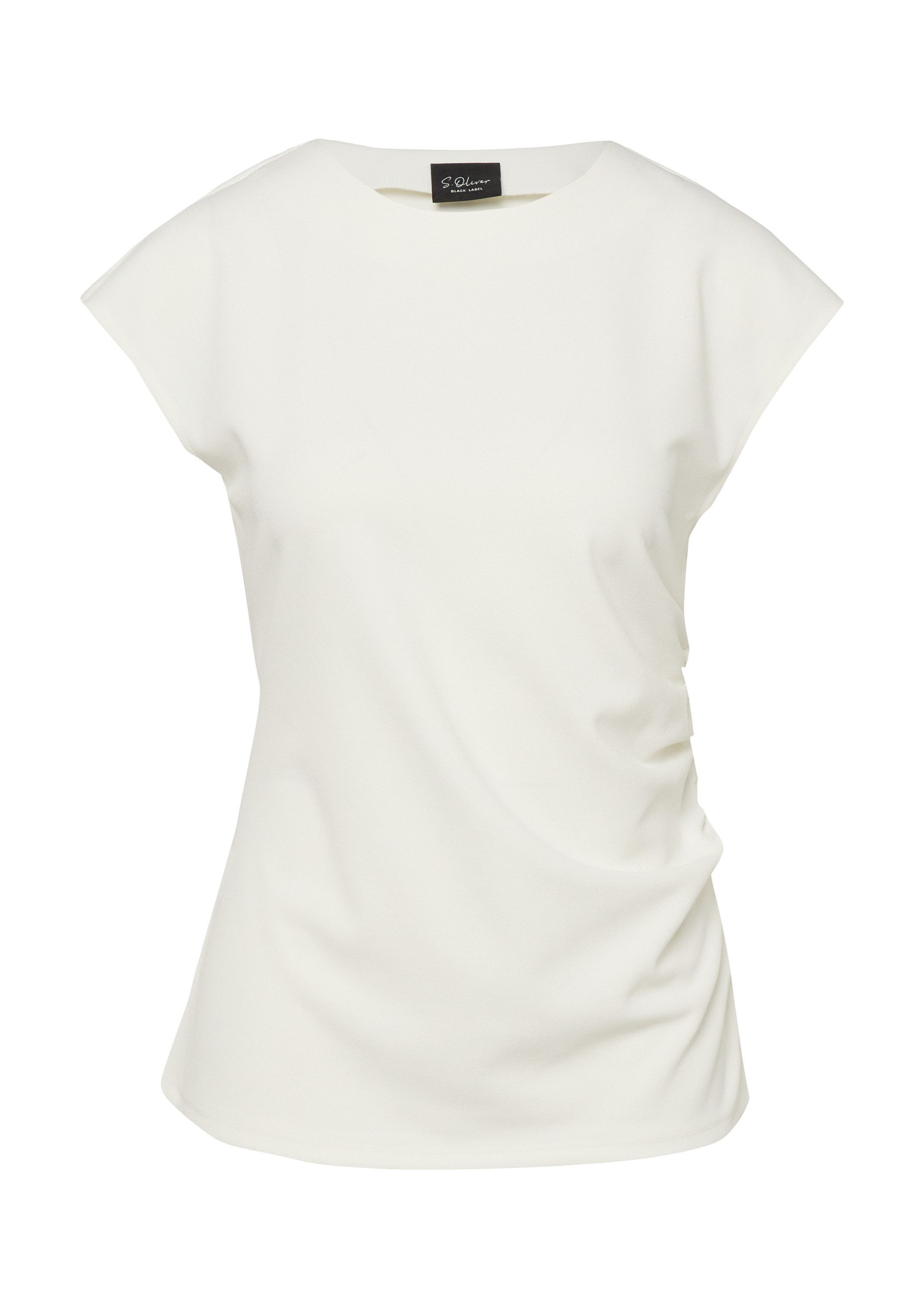 s.Oliver Kurzarmshirt T-Shirt Elegantes Shirt mit seitlicher Raffung