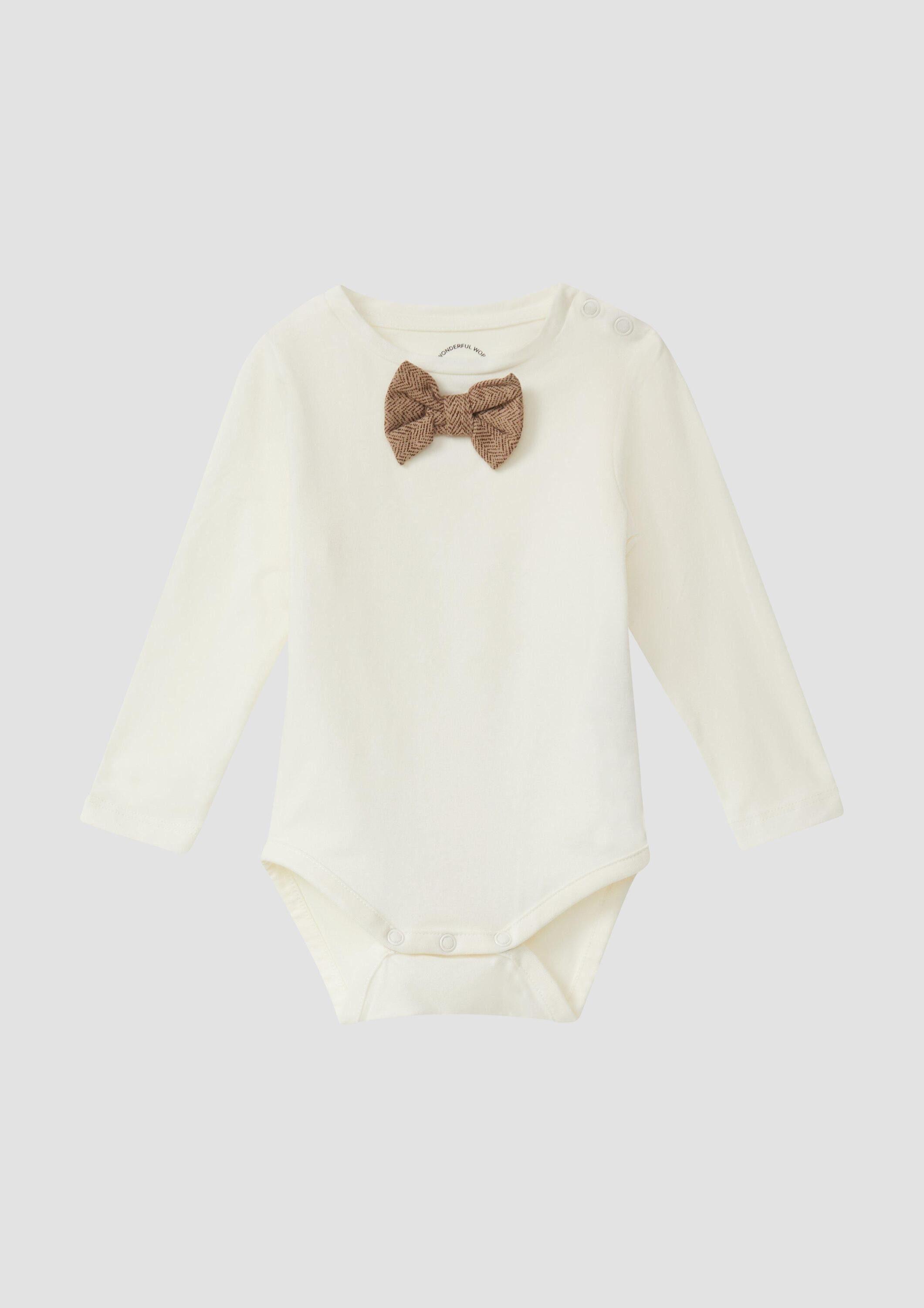 s.Oliver Shirtbody T-Shirt Body Langarmbody mit Druckknöpfen und Fliege