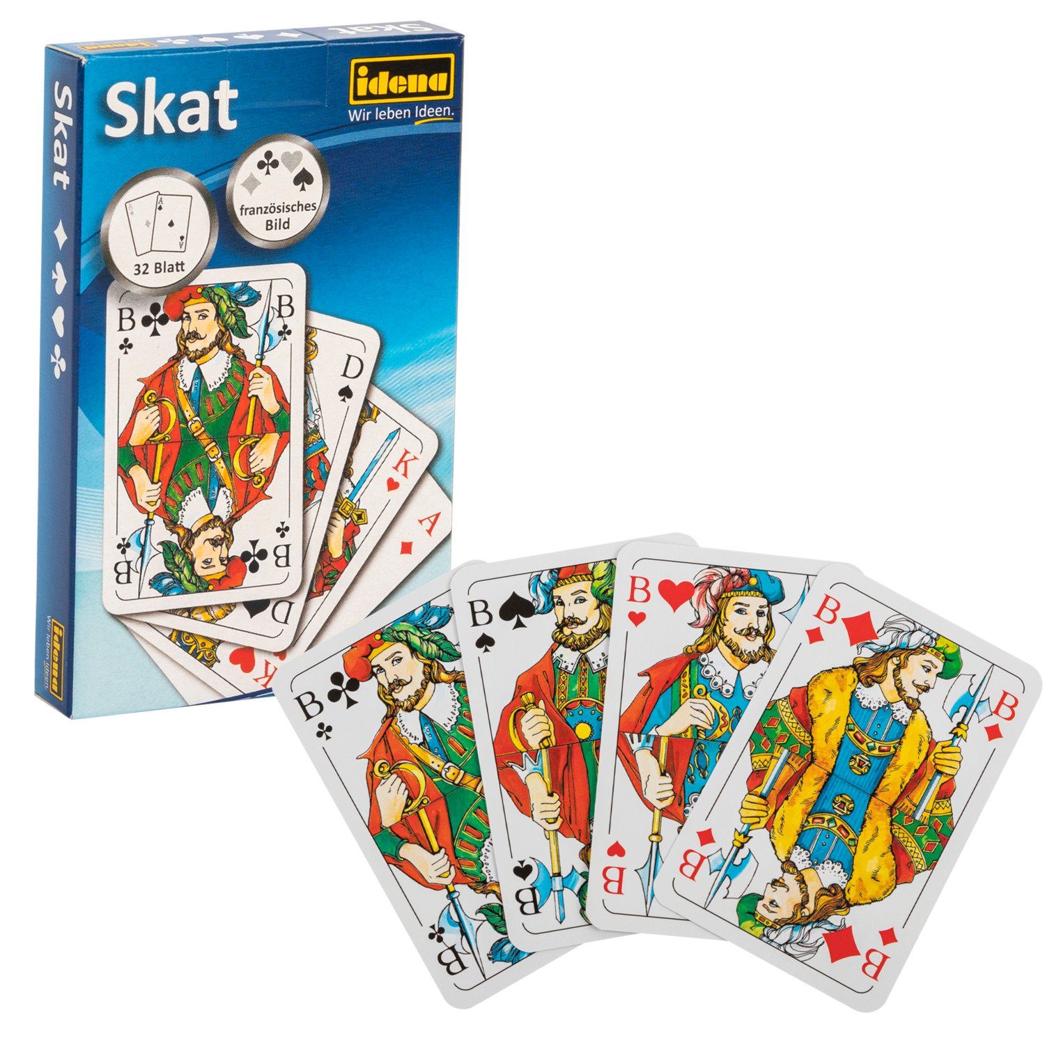 Idena Spiel Idena 6250100 - Skatspiel mit französischem Blatt, 32 Karten, ca. 5,9