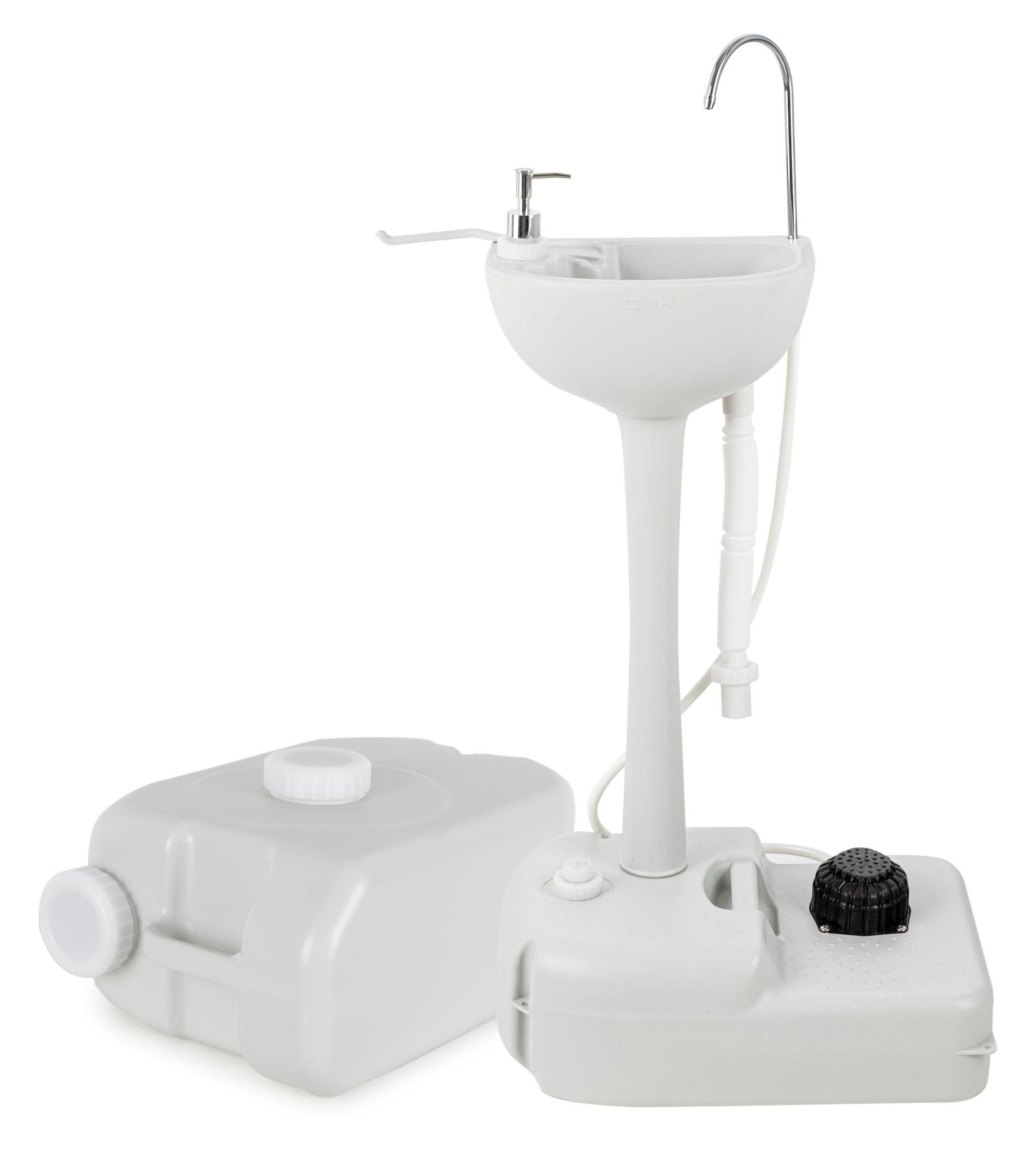 Stagecaptain Waschbecken PSW-17 Portables Festival Camping-Waschbecken (Deluxe Set, inkl. Spender, Handtuchhalter und Abwasser-Kanister), Spülbecken mit 17 Liter Frischwassertank