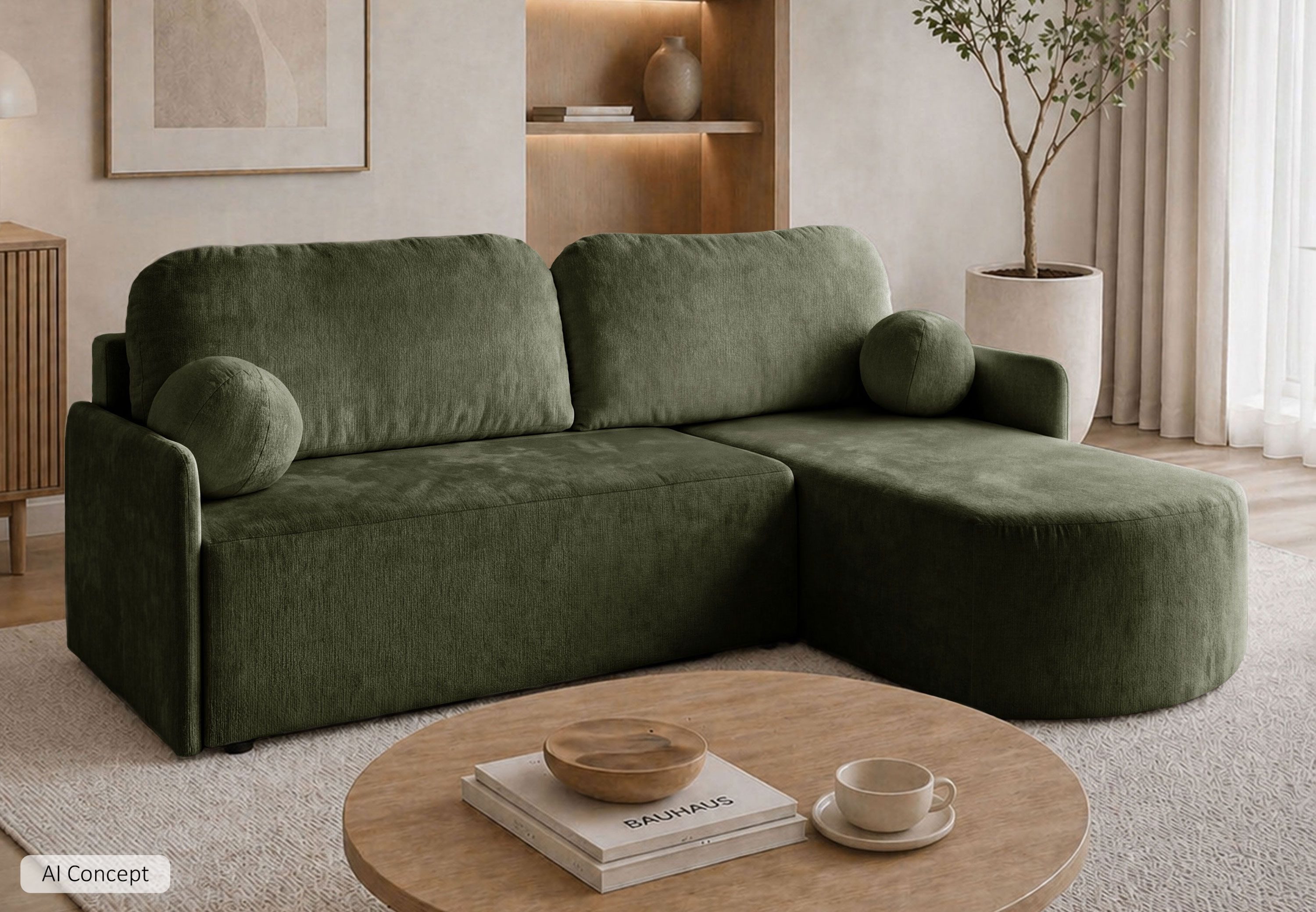 Lookway Ecksofa BLISS mit Schlaffunktion und Bettkaste, 212x160x95 cm
