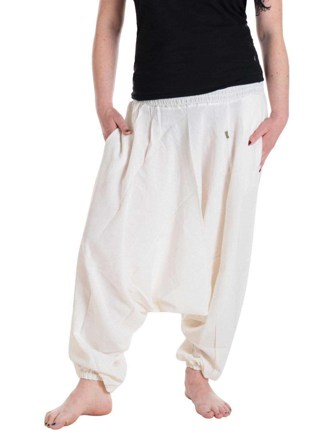 Vishes Haremshose Unisex Haremshose Einfarbig Einheitsgröße 34-46 Orientalisch, Yoga, Festival, Hippie Style