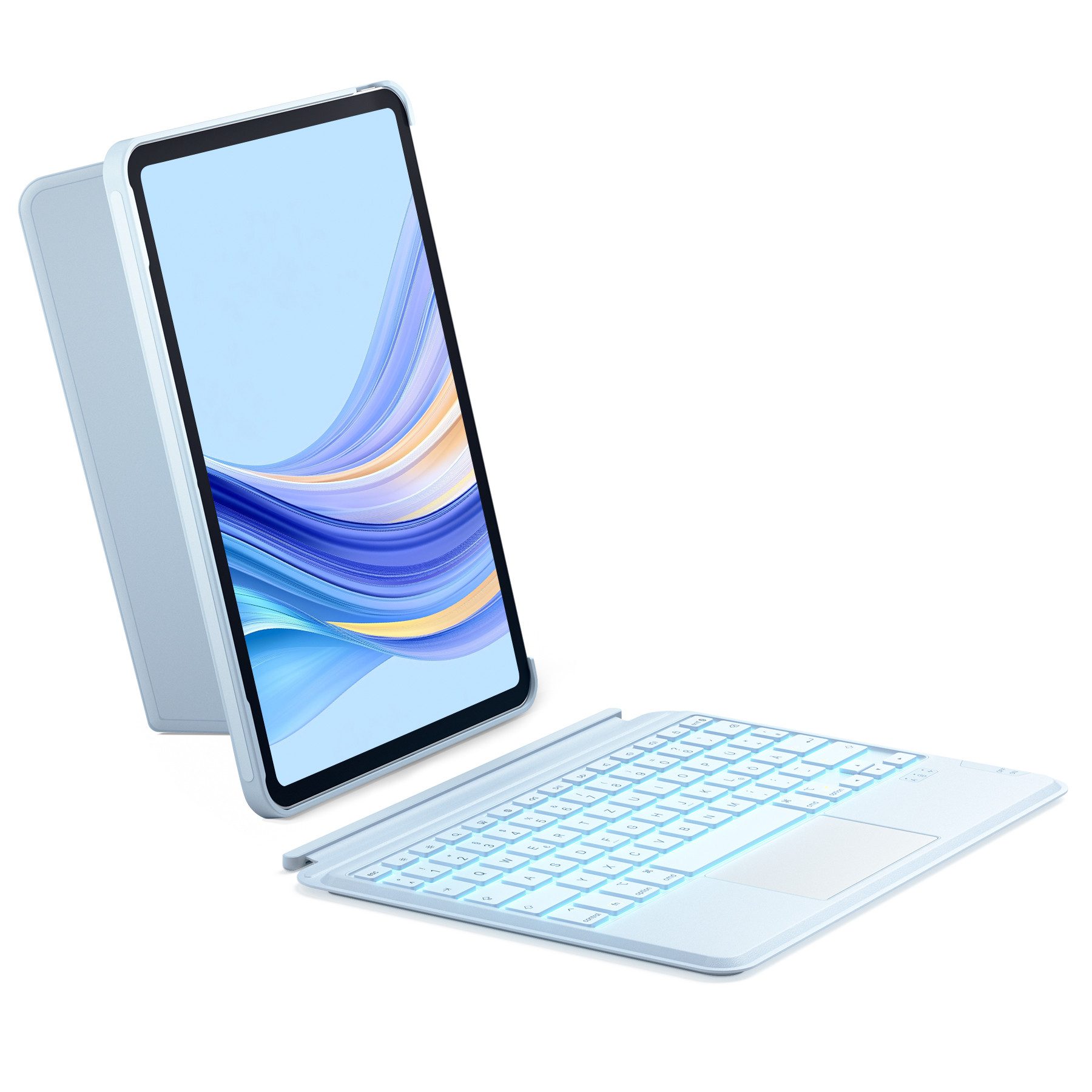 Inateck für 2025 iPad Air Pro 10.9/11/12.9/13 Zoll iPad-Tastatur (Bluetooth Tastaturhülle,Hoch-/Querformat Ständer)