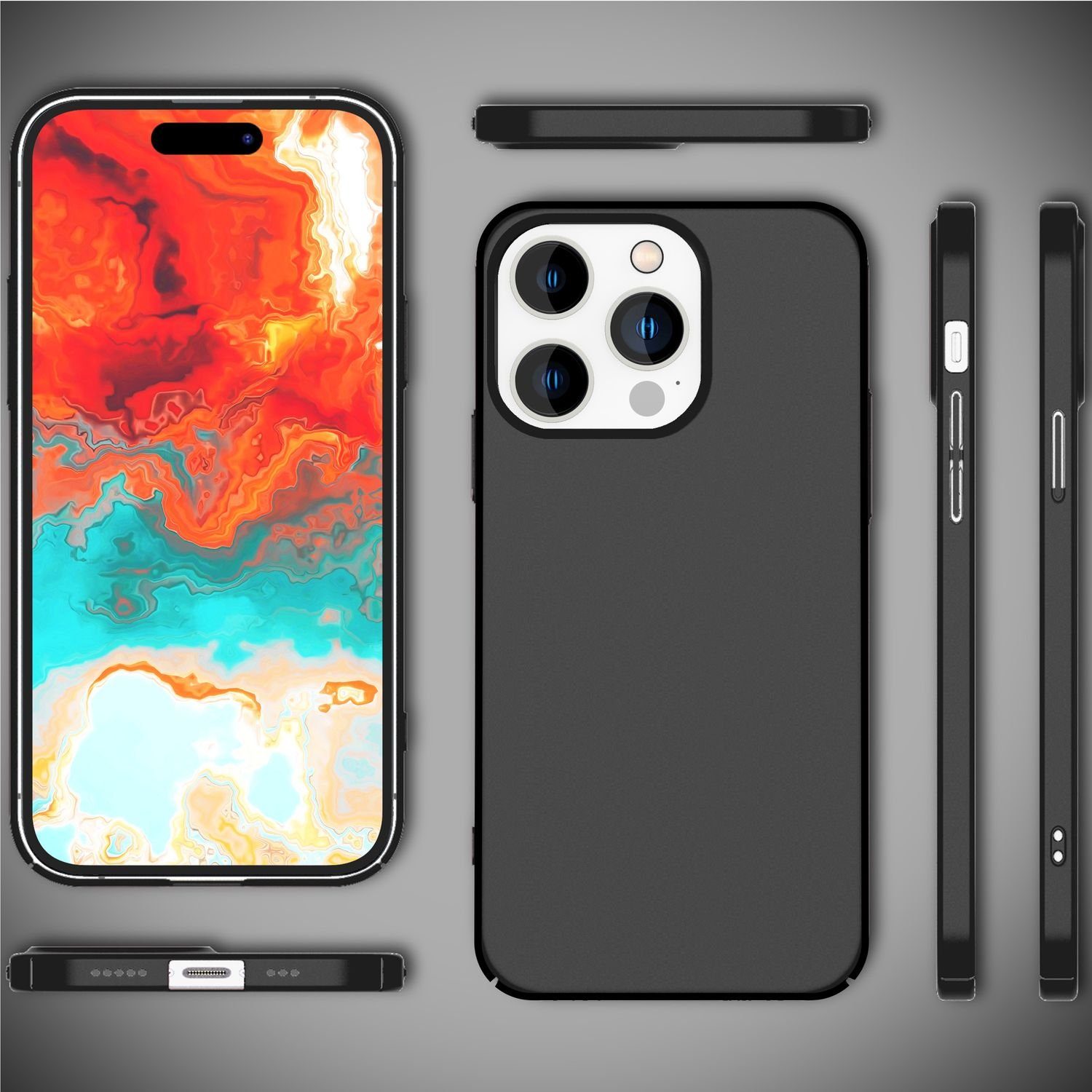 Nalia Smartphone-Hülle Apple iPhone 15 Pro Max 17 cm (6,7 Zoll), Ultra Dünne Hülle / Matt Hardcase / 0,5mm Slim-Fit / Anti-Fingerprint